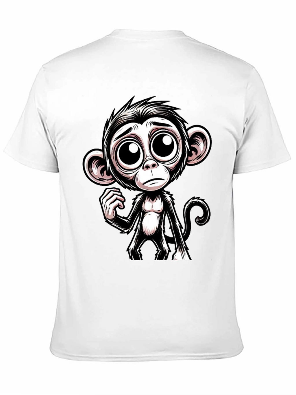 Sad Monkey Graphic Tee - Black Cotton T-Shirt