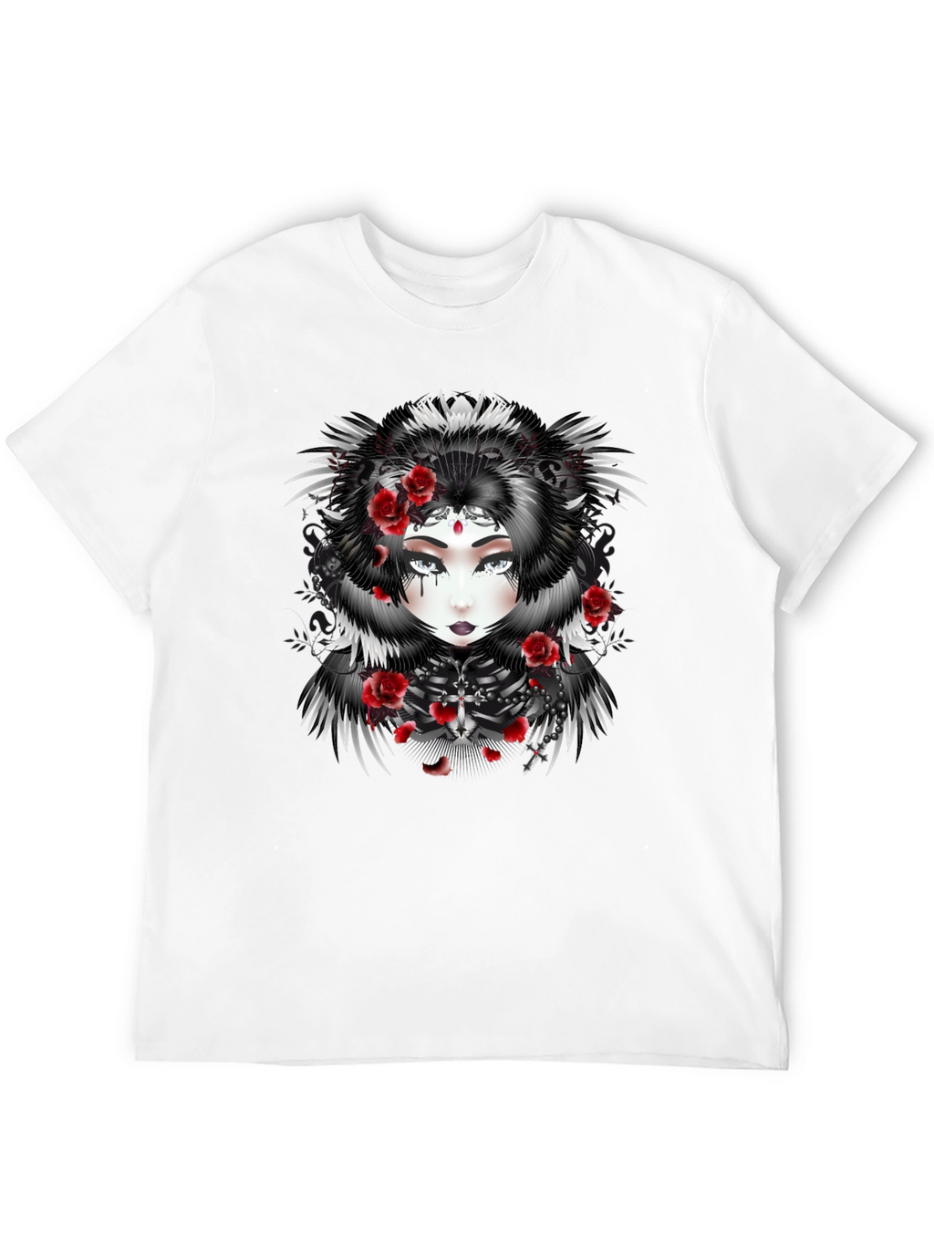 Gothic Rose Queen Graphic Black T-Shirt