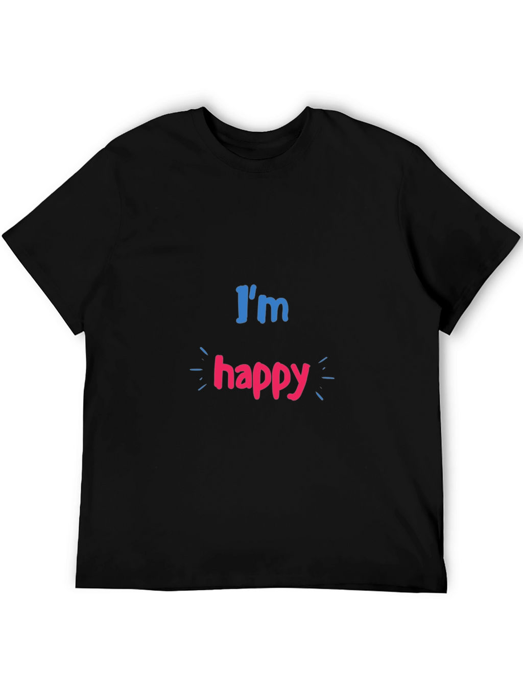 Im Happy Graphic Print Black T-Shirt