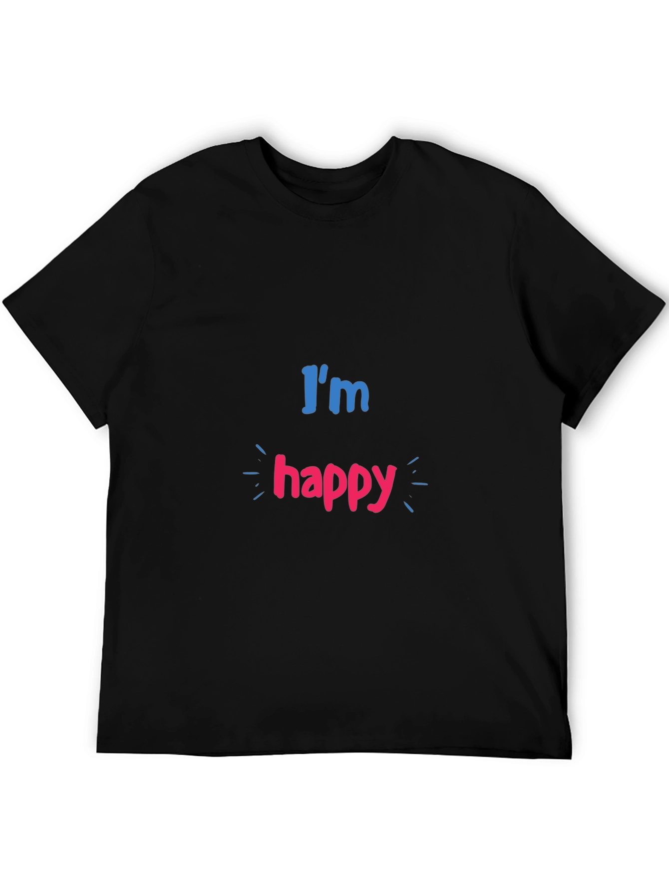 Im Happy Graphic Print Black T-Shirt
