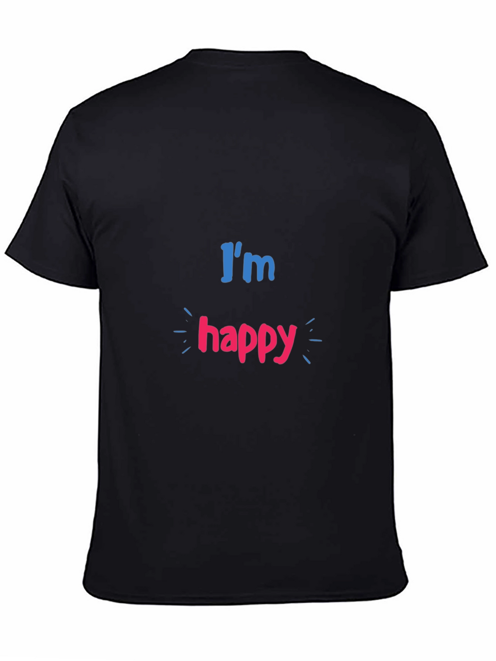 Im Happy Graphic Print Black T-Shirt