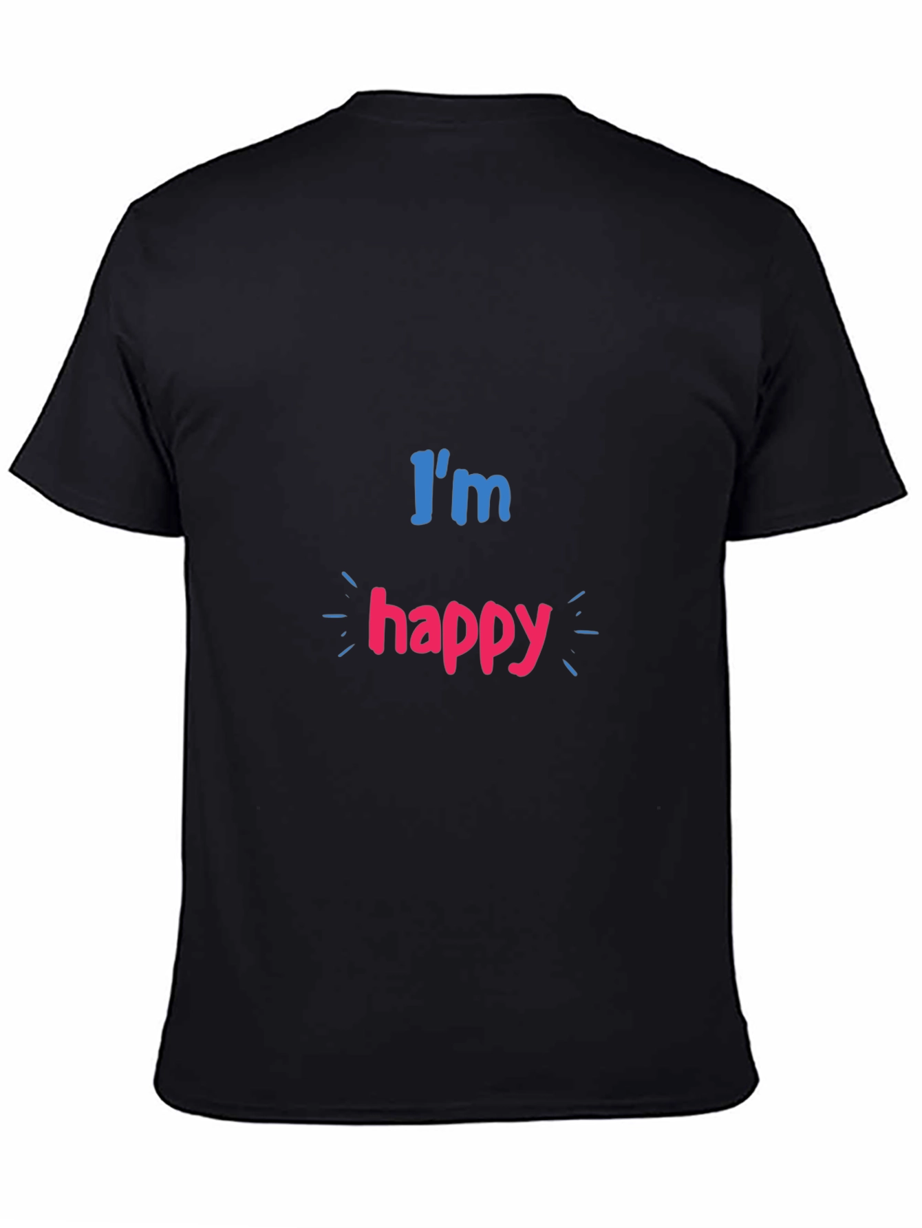 Im Happy Graphic Print Black T-Shirt
