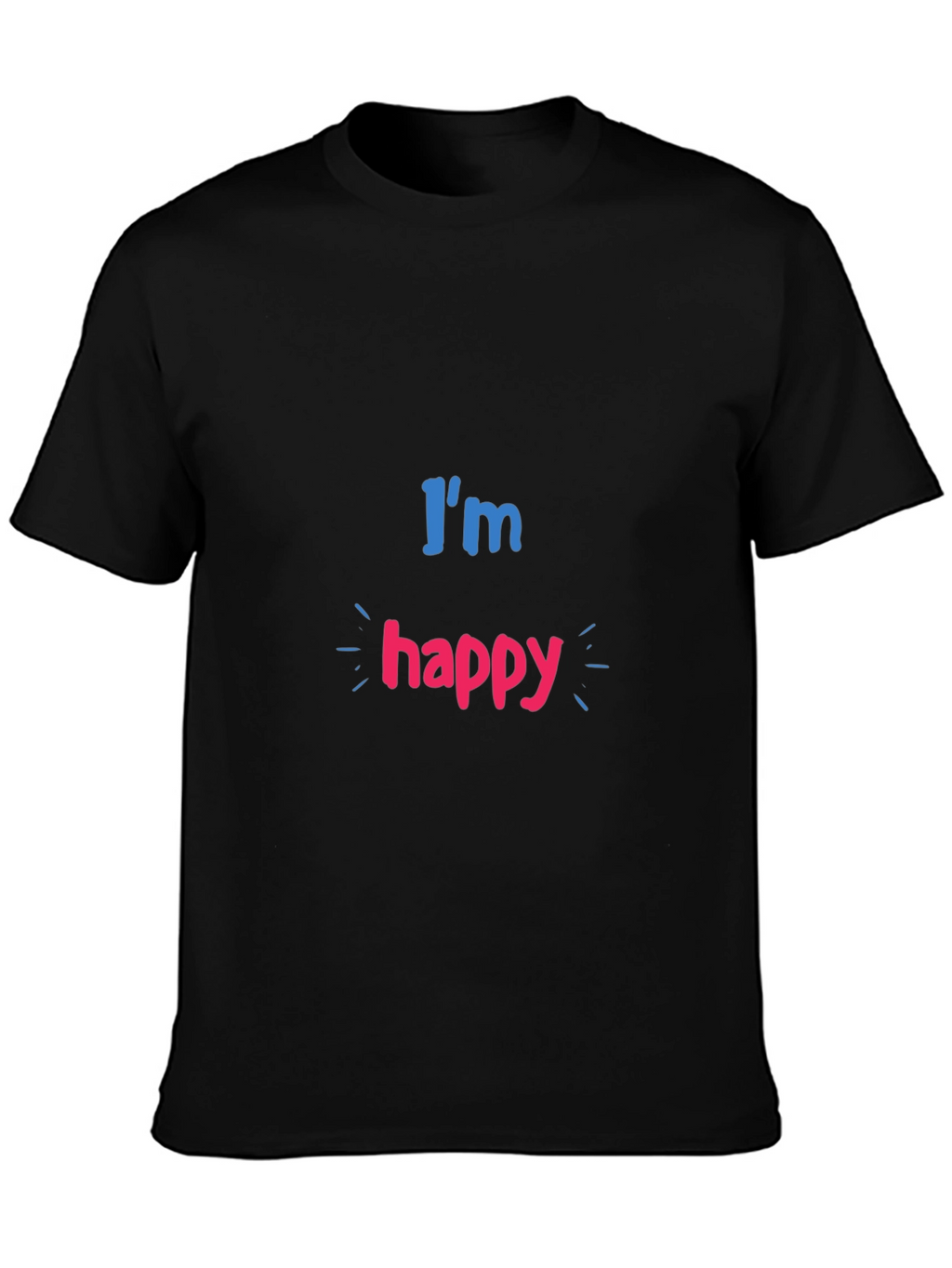 Im Happy Graphic Print Black T-Shirt