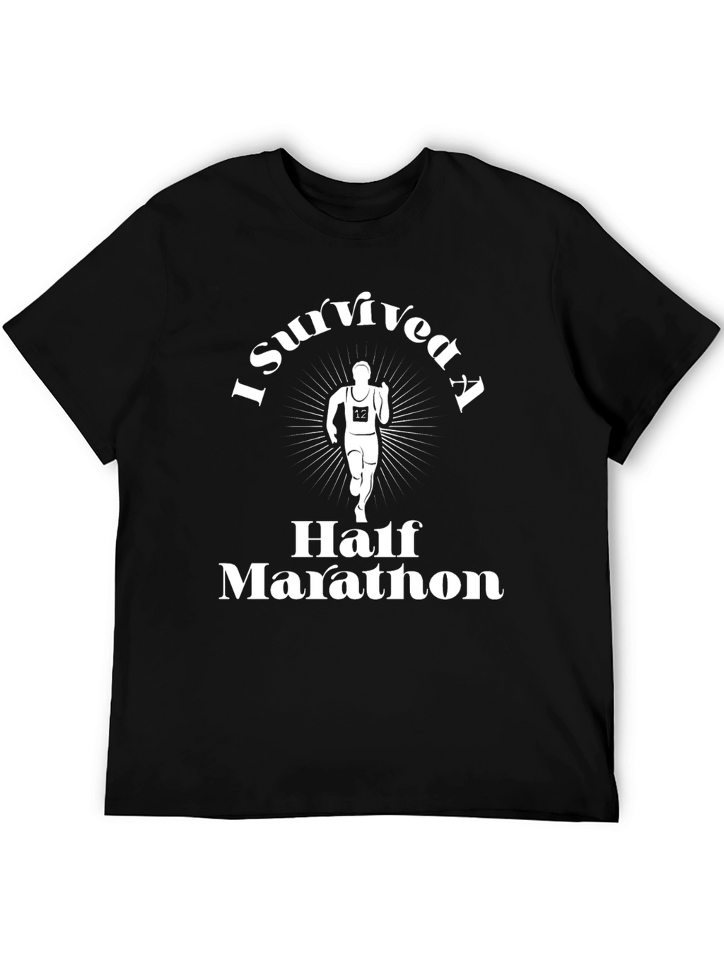 I Survived a Half Marathon Black T-Shirt