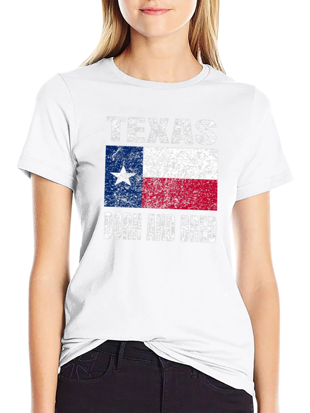 Texas Born and Bred Flag Graphic T-Shirt