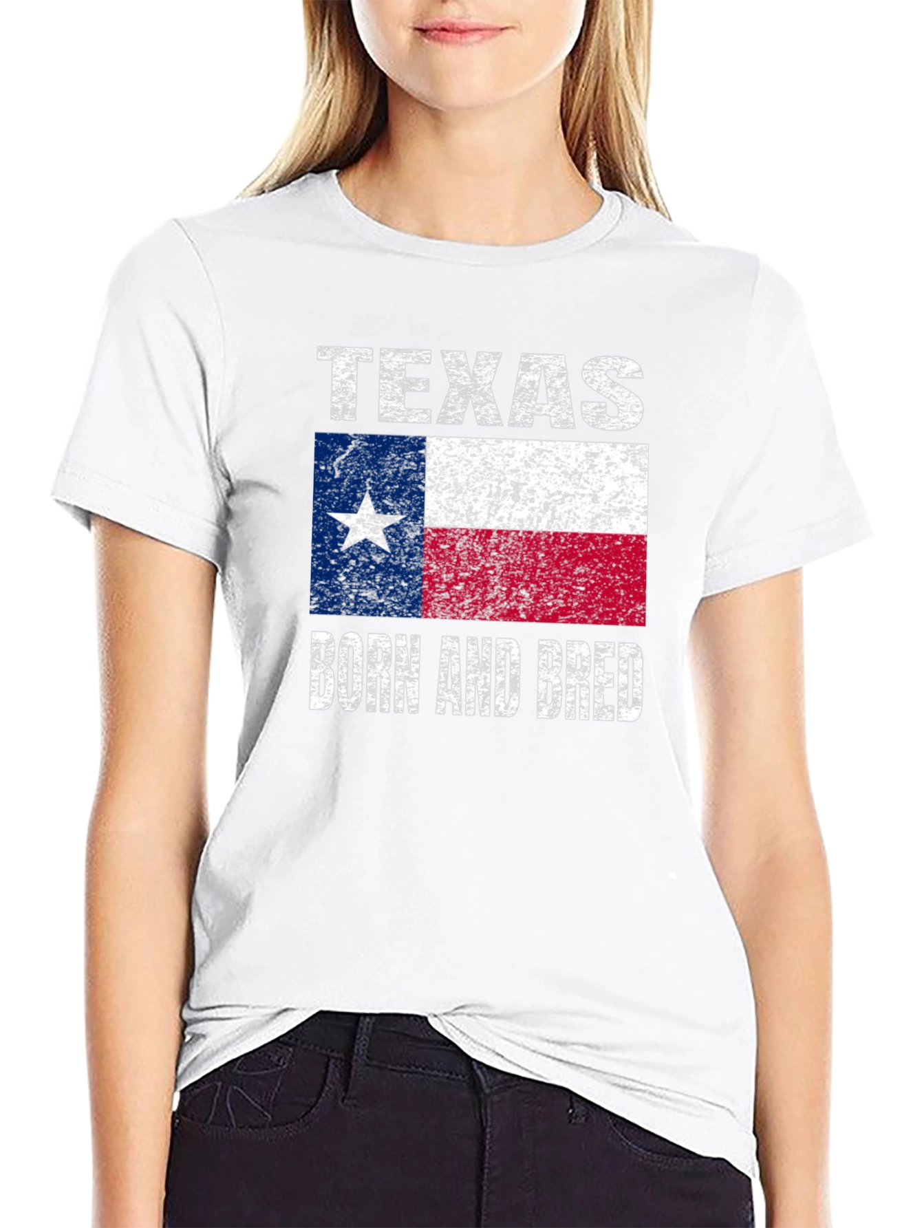 Texas Born and Bred Flag Graphic T-Shirt