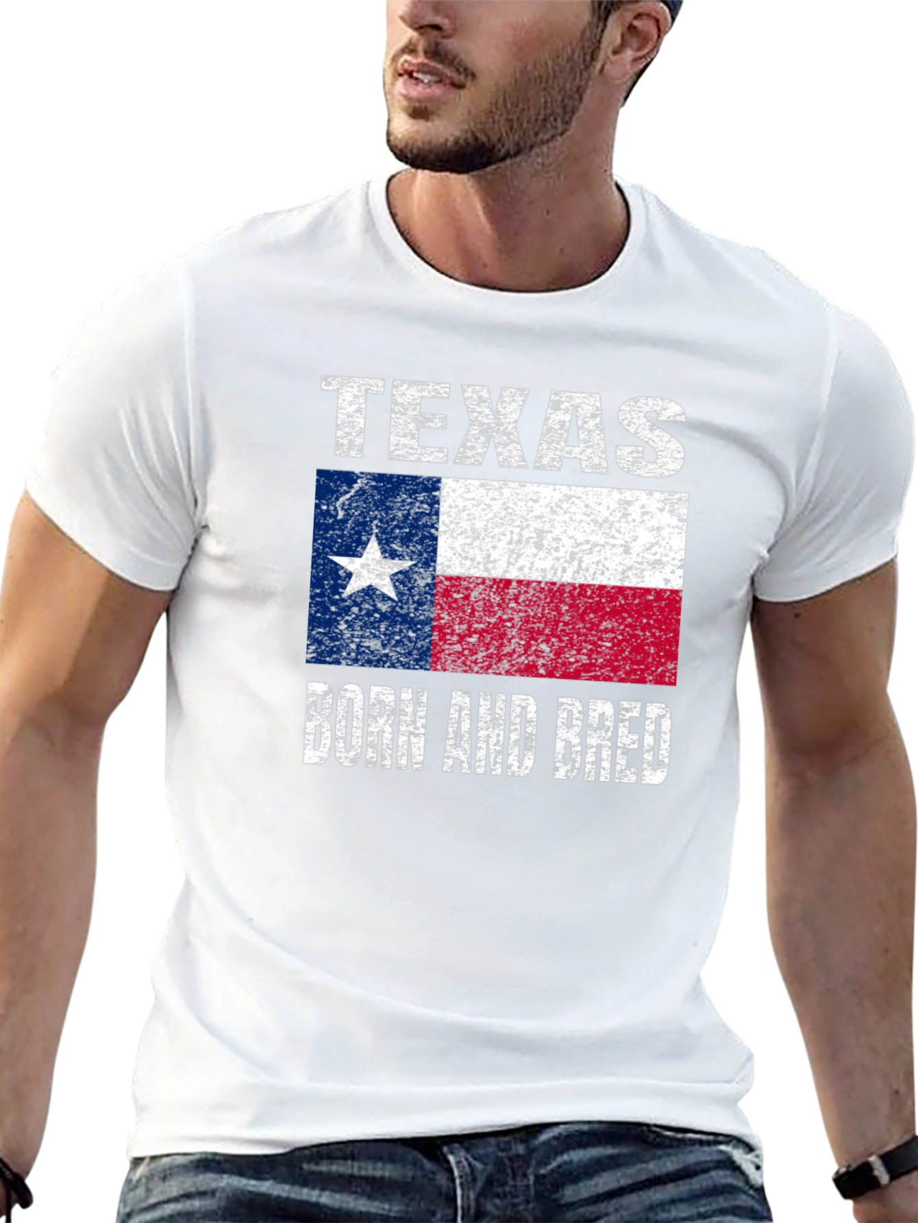 Texas Born and Bred Flag Graphic T-Shirt