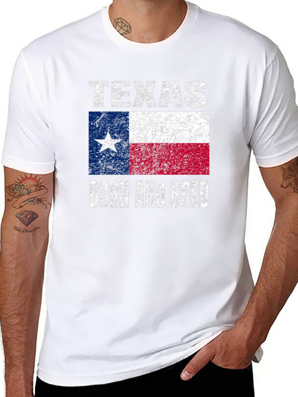 Texas Born and Bred Flag Graphic T-Shirt