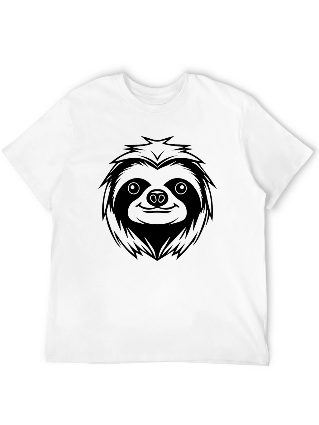 Cool Sloth Graphic Tee - Relaxed Fit Black T-Shirt