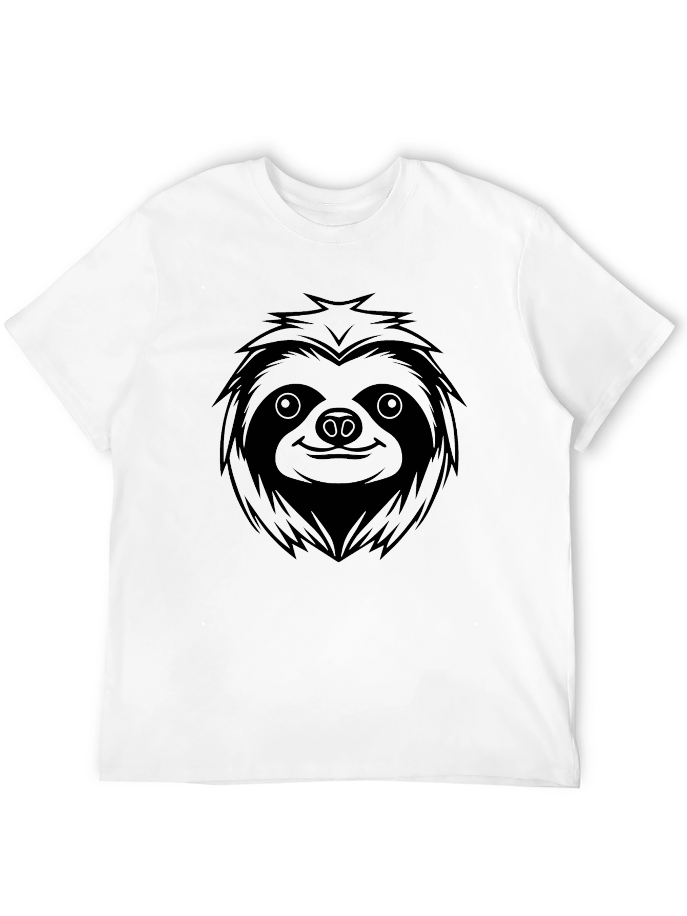 Cool Sloth Graphic Tee - Relaxed Fit Black T-Shirt