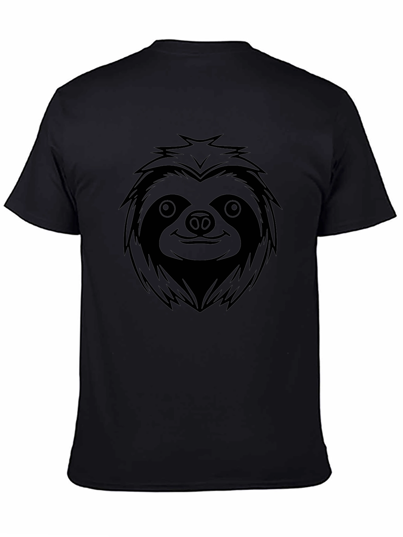 Cool Sloth Graphic Tee - Relaxed Fit Black T-Shirt