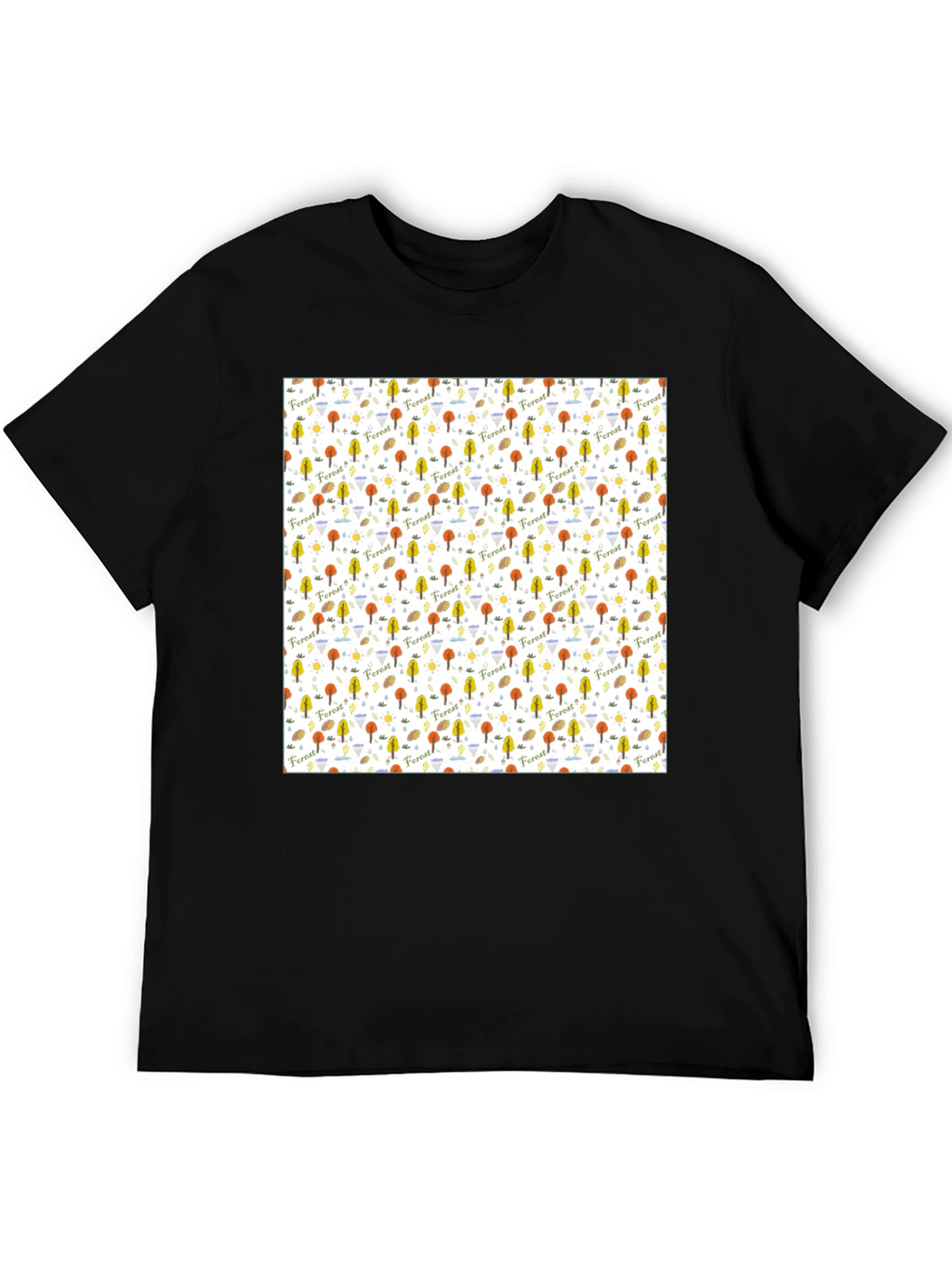 Forest Pattern T-Shirt - Nature Inspired Design