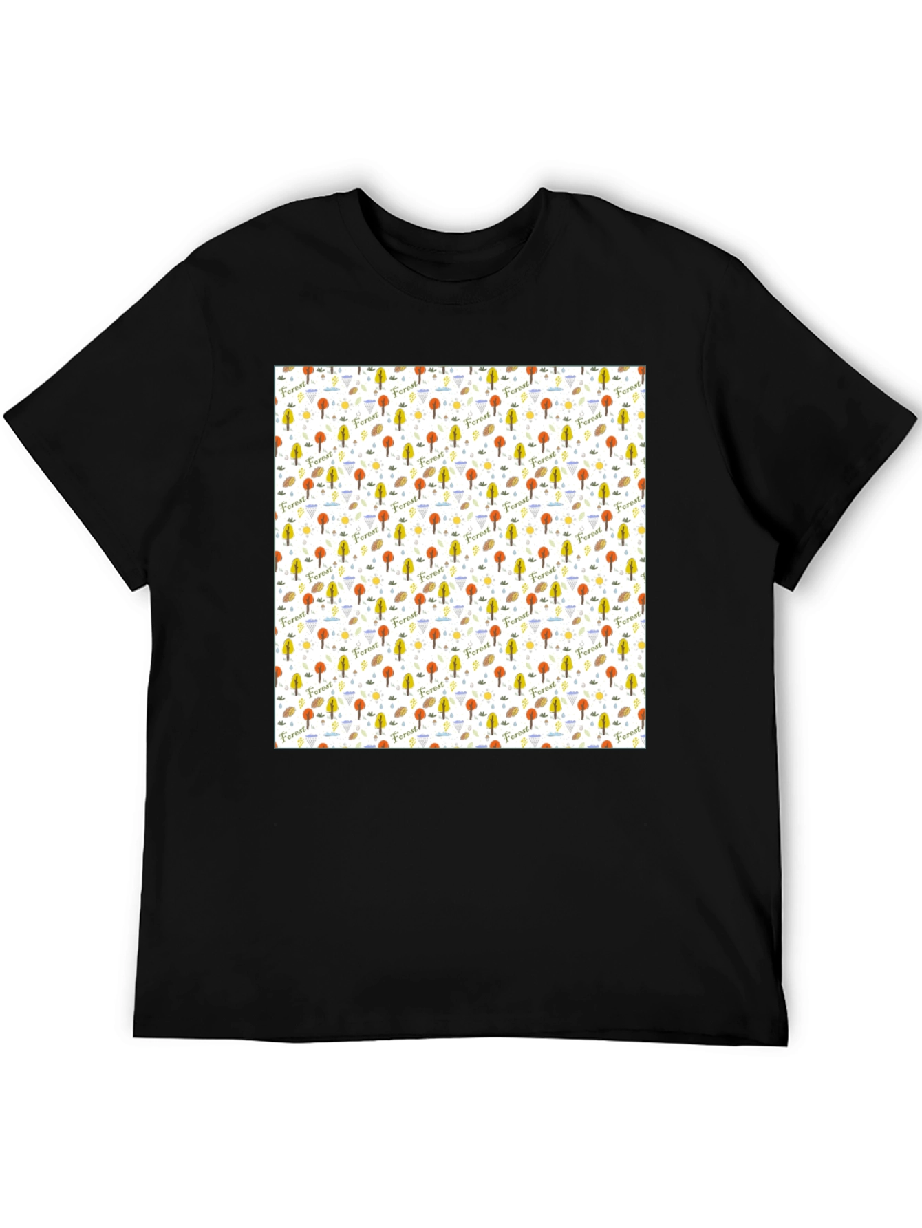 Forest Pattern T-Shirt - Nature Inspired Design