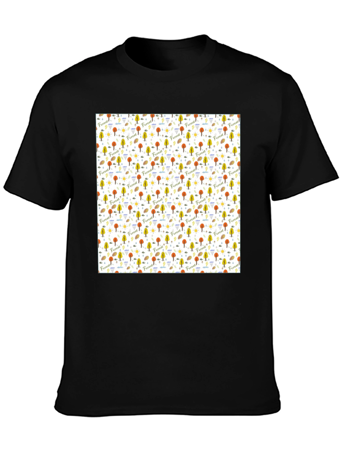 Forest Pattern T-Shirt - Nature Inspired Design