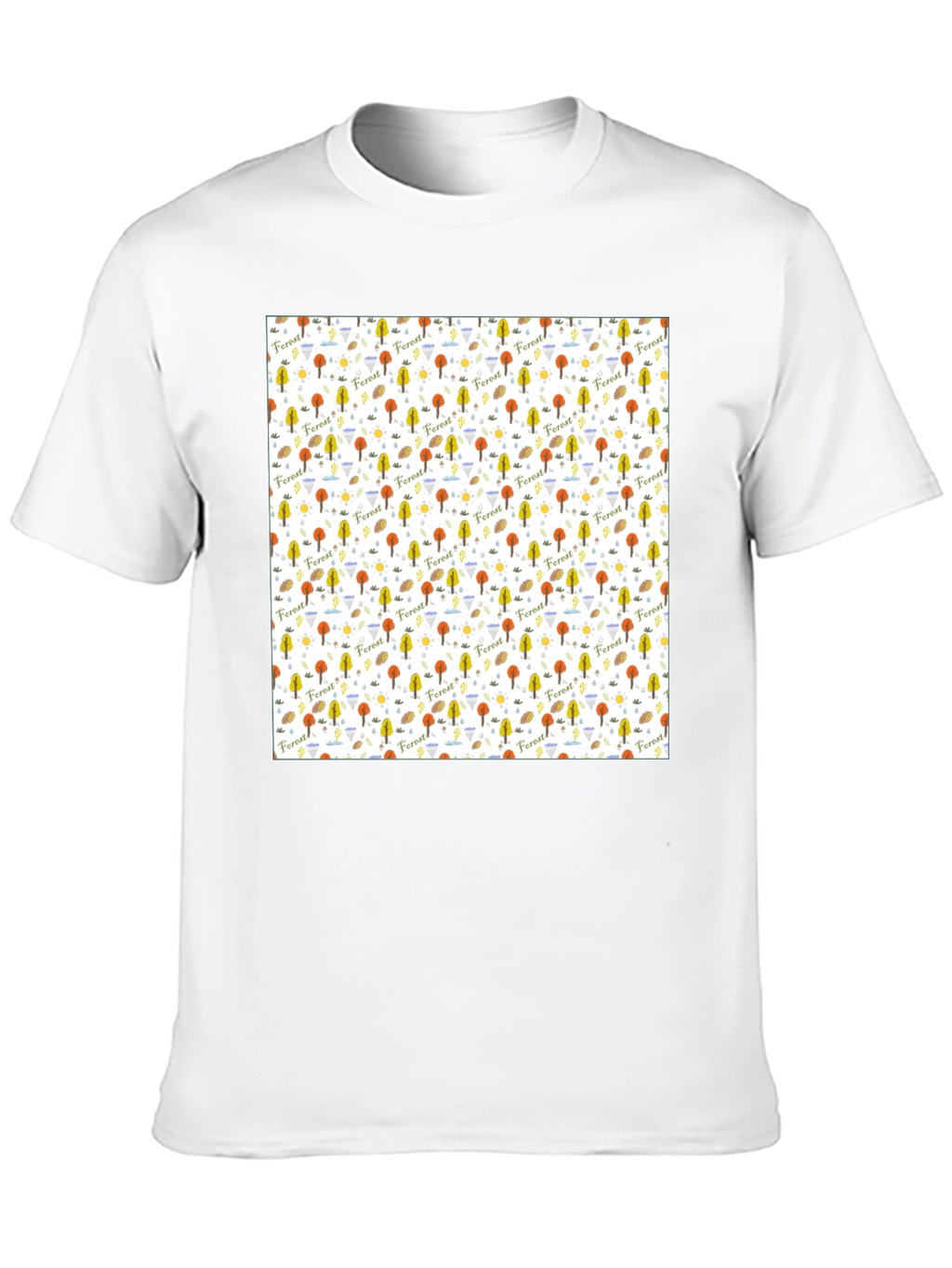 Forest Pattern T-Shirt - Nature Inspired Design