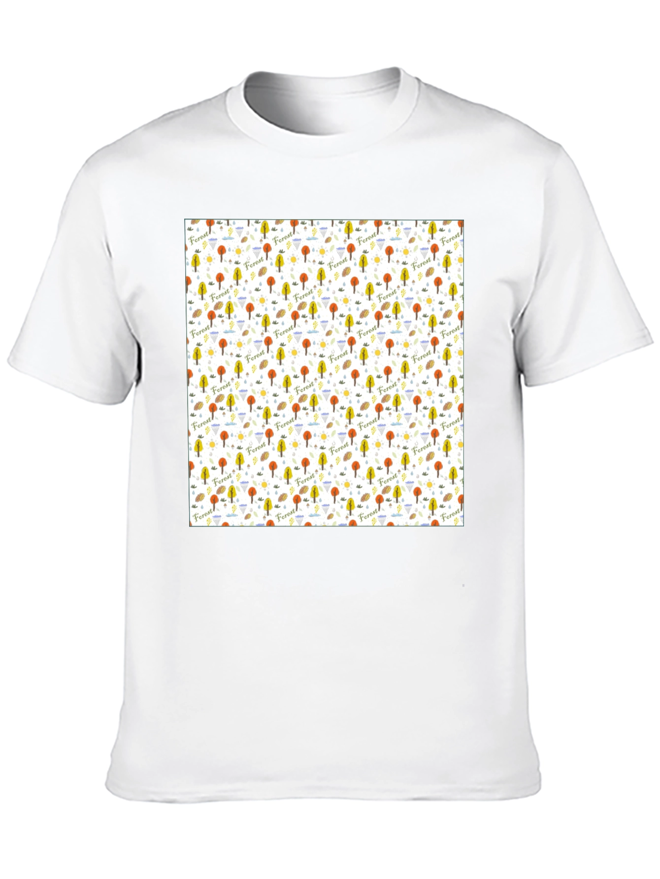 Forest Pattern T-Shirt - Nature Inspired Design
