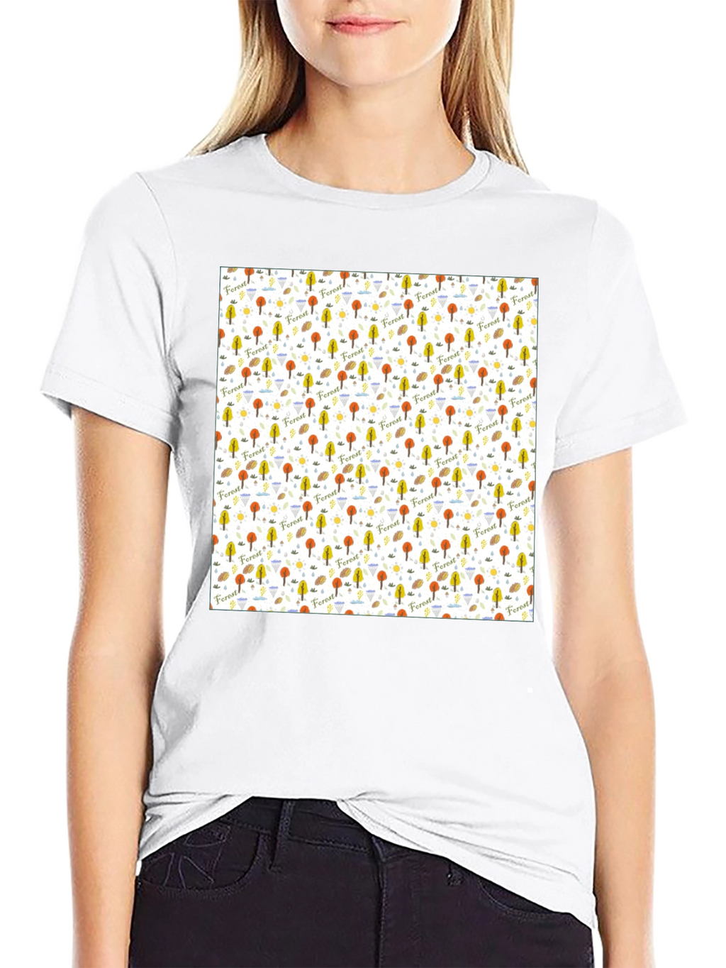 Forest Pattern T-Shirt - Nature Inspired Design