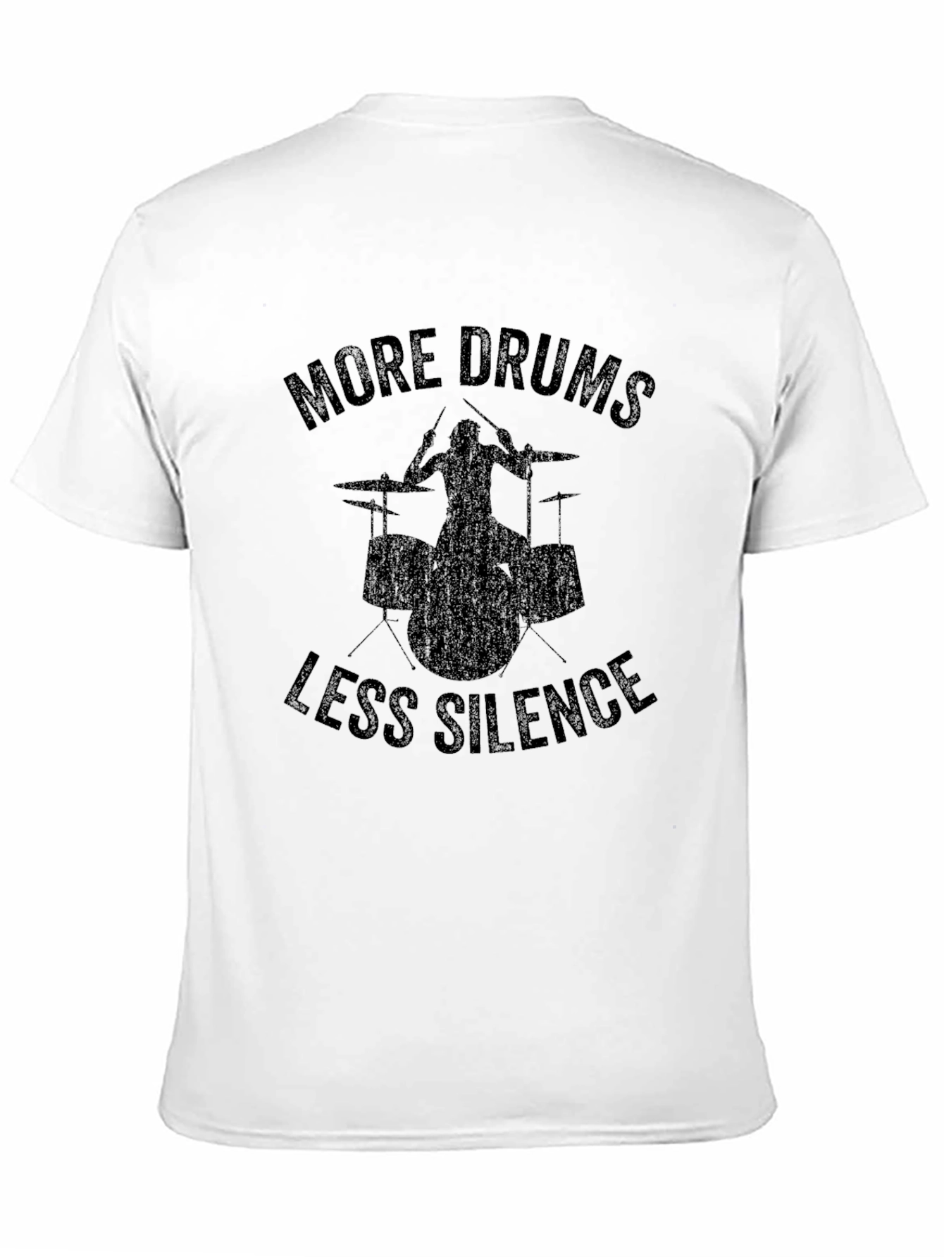 More Drums Less Silence Black Graphic T-Shirt