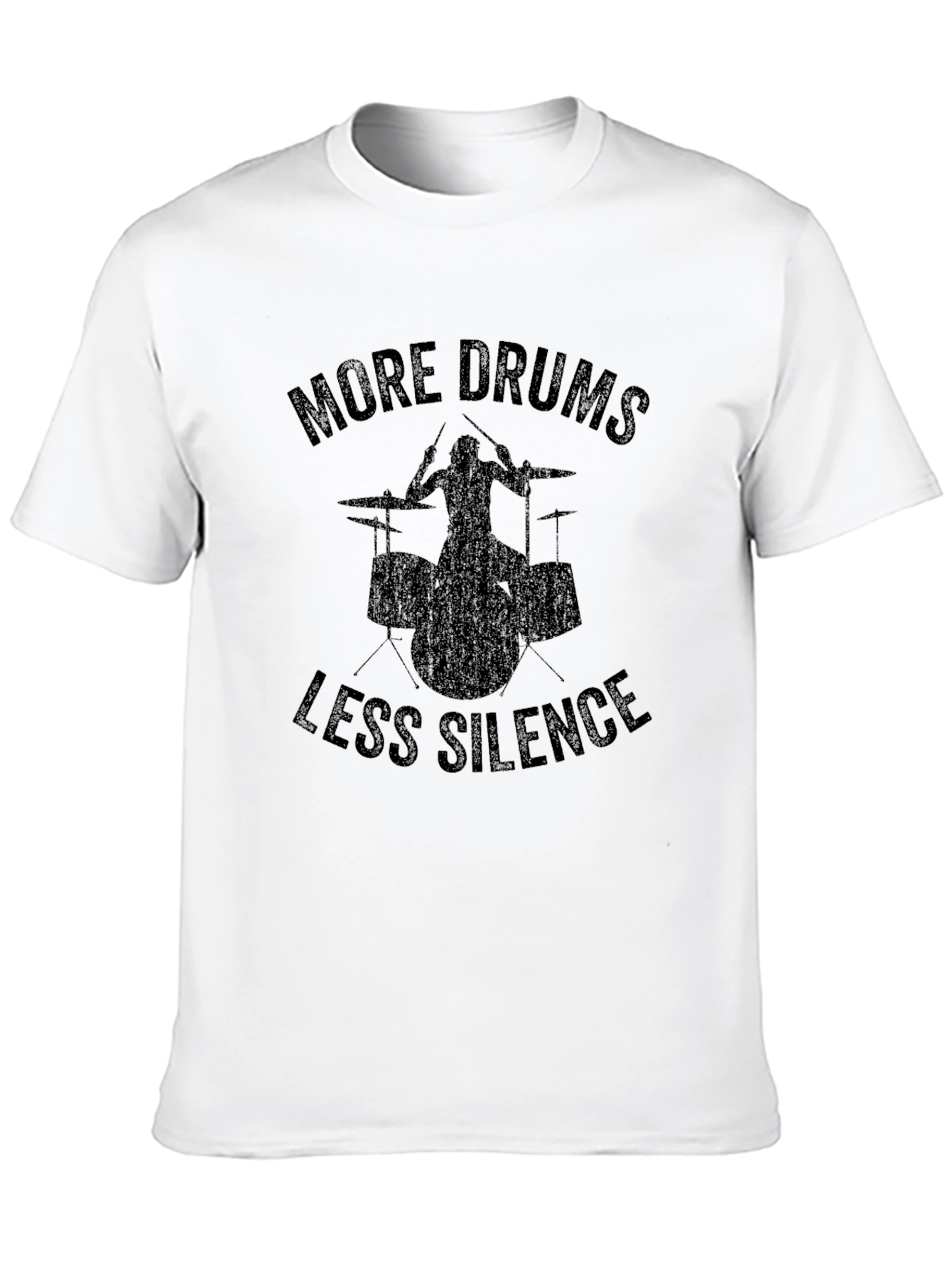 More Drums Less Silence Black Graphic T-Shirt