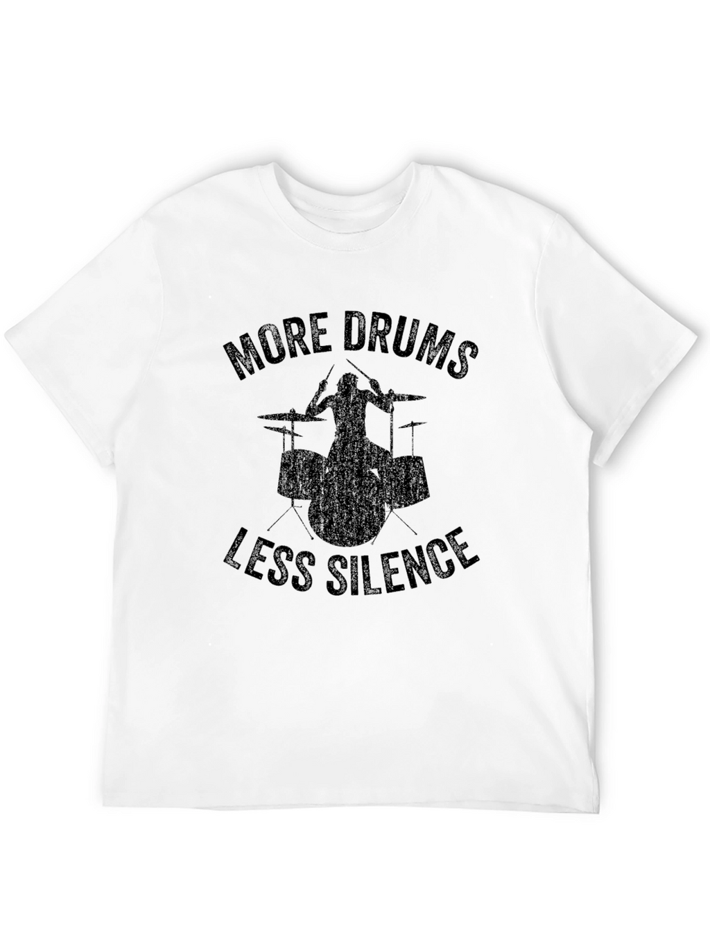 More Drums Less Silence Black Graphic T-Shirt