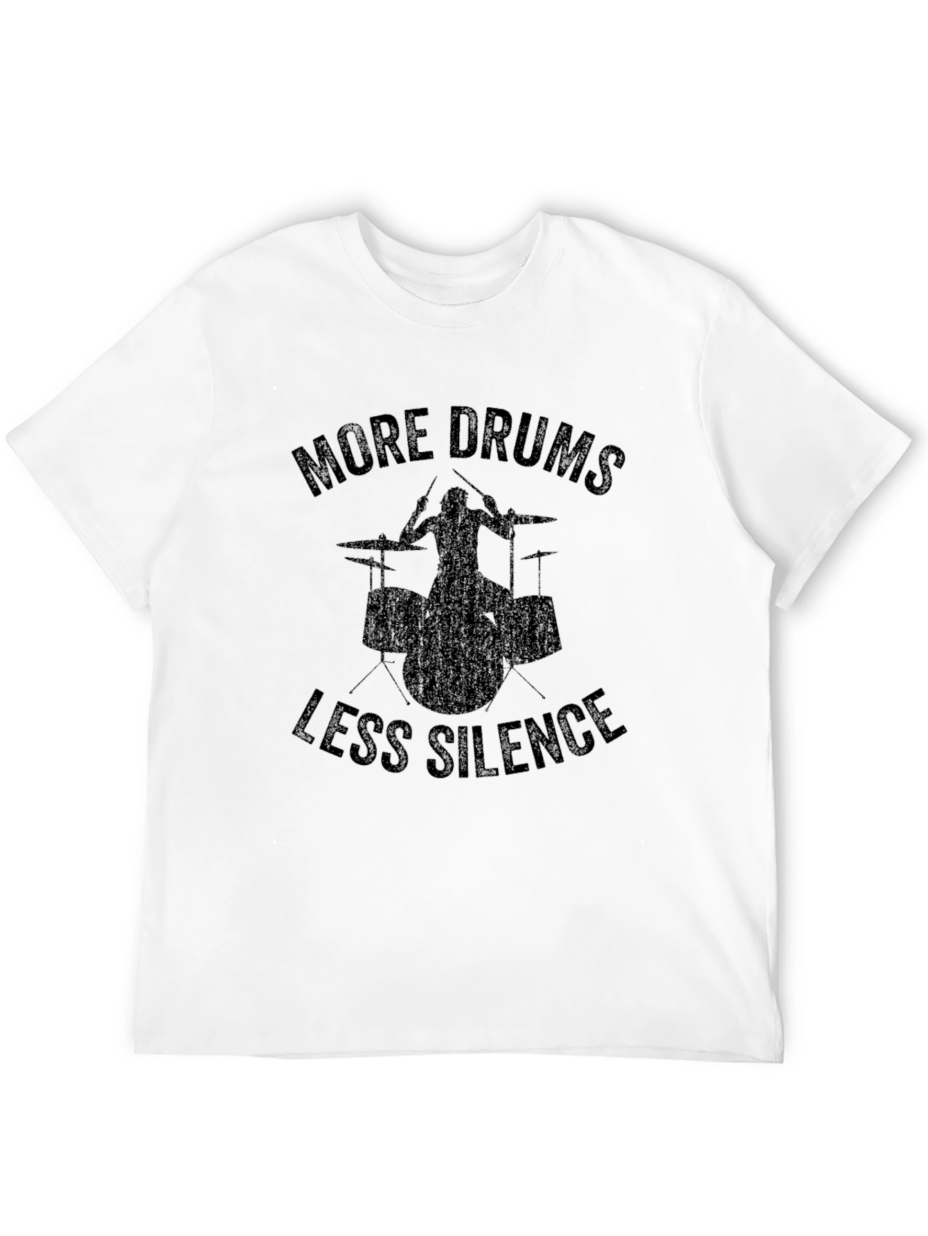 More Drums Less Silence Black Graphic T-Shirt