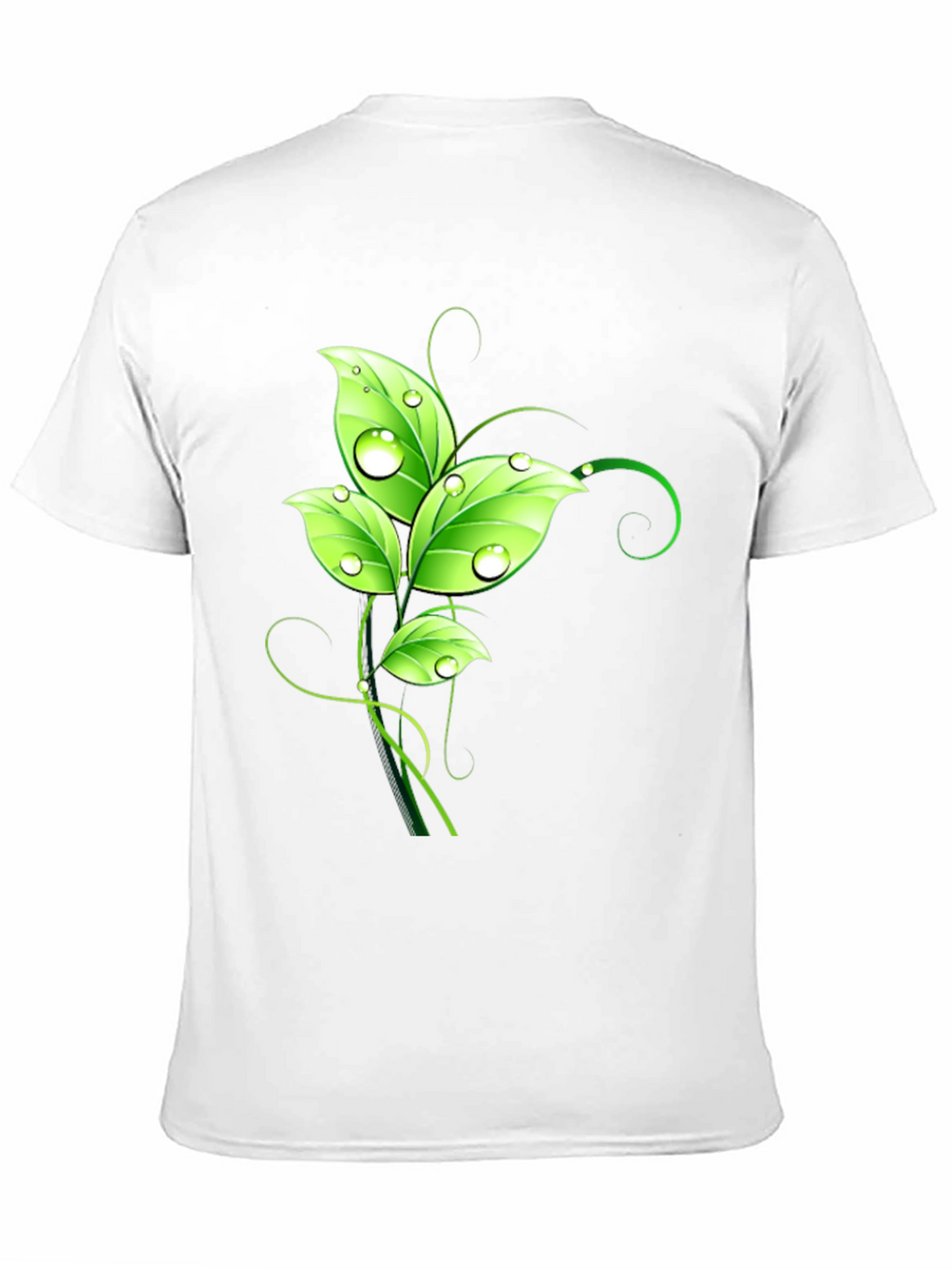 Nature Inspired Leaf Graphic Black T-Shirt