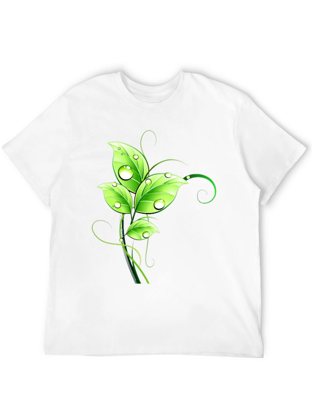 Nature Inspired Leaf Graphic Black T-Shirt