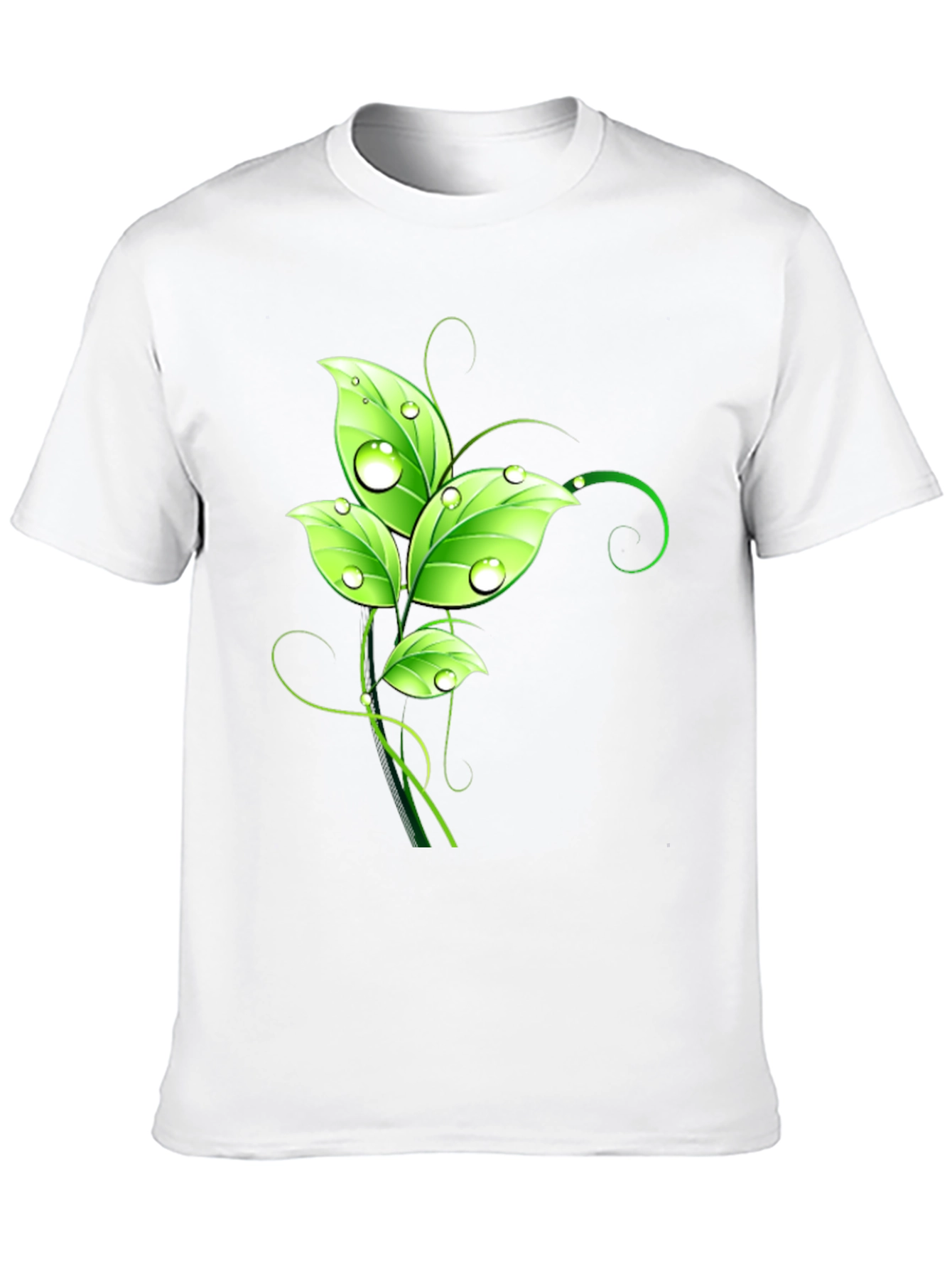 Nature Inspired Leaf Graphic Black T-Shirt