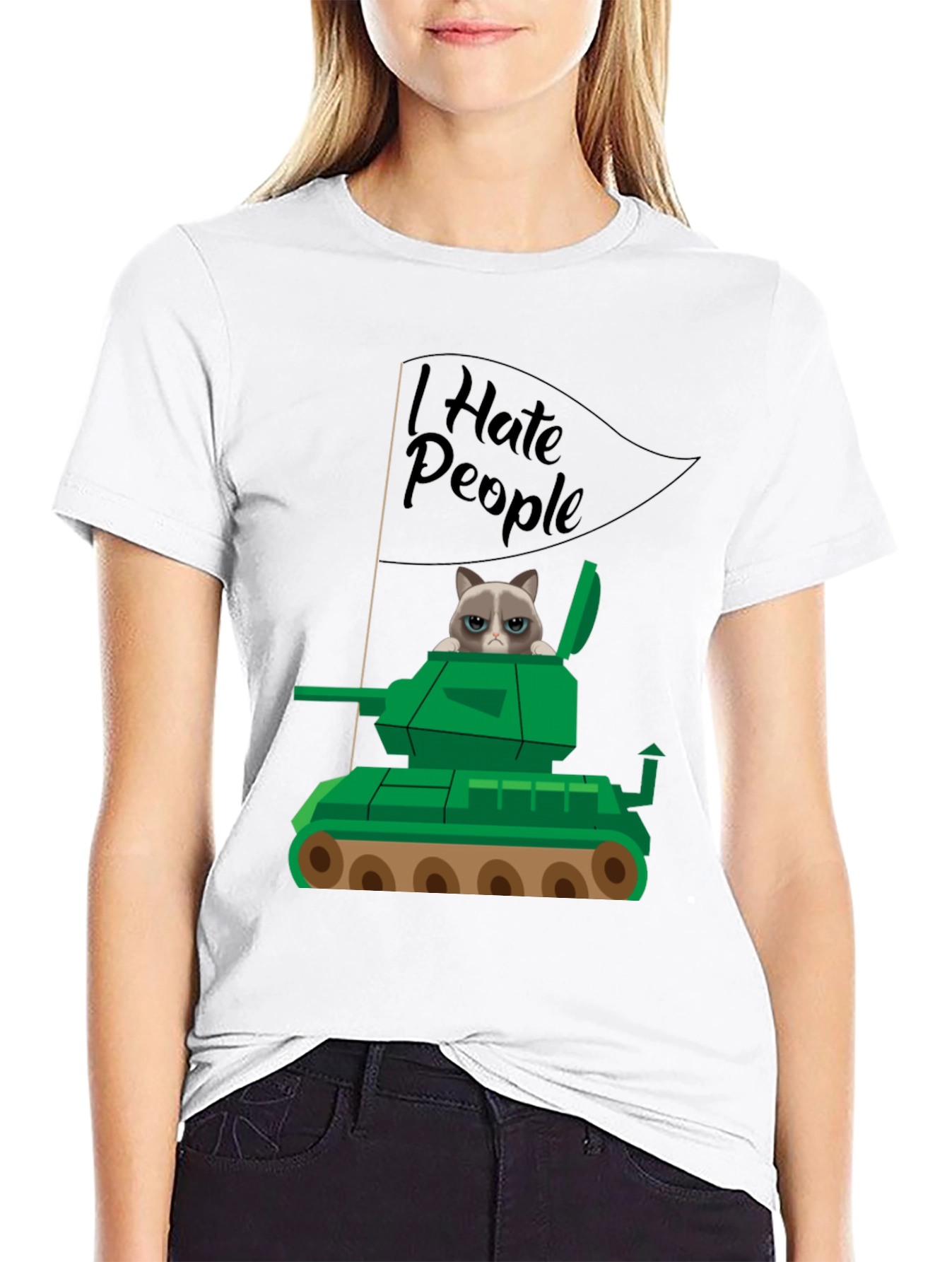 Grumpy Cat Tank T-Shirt - I Hate People