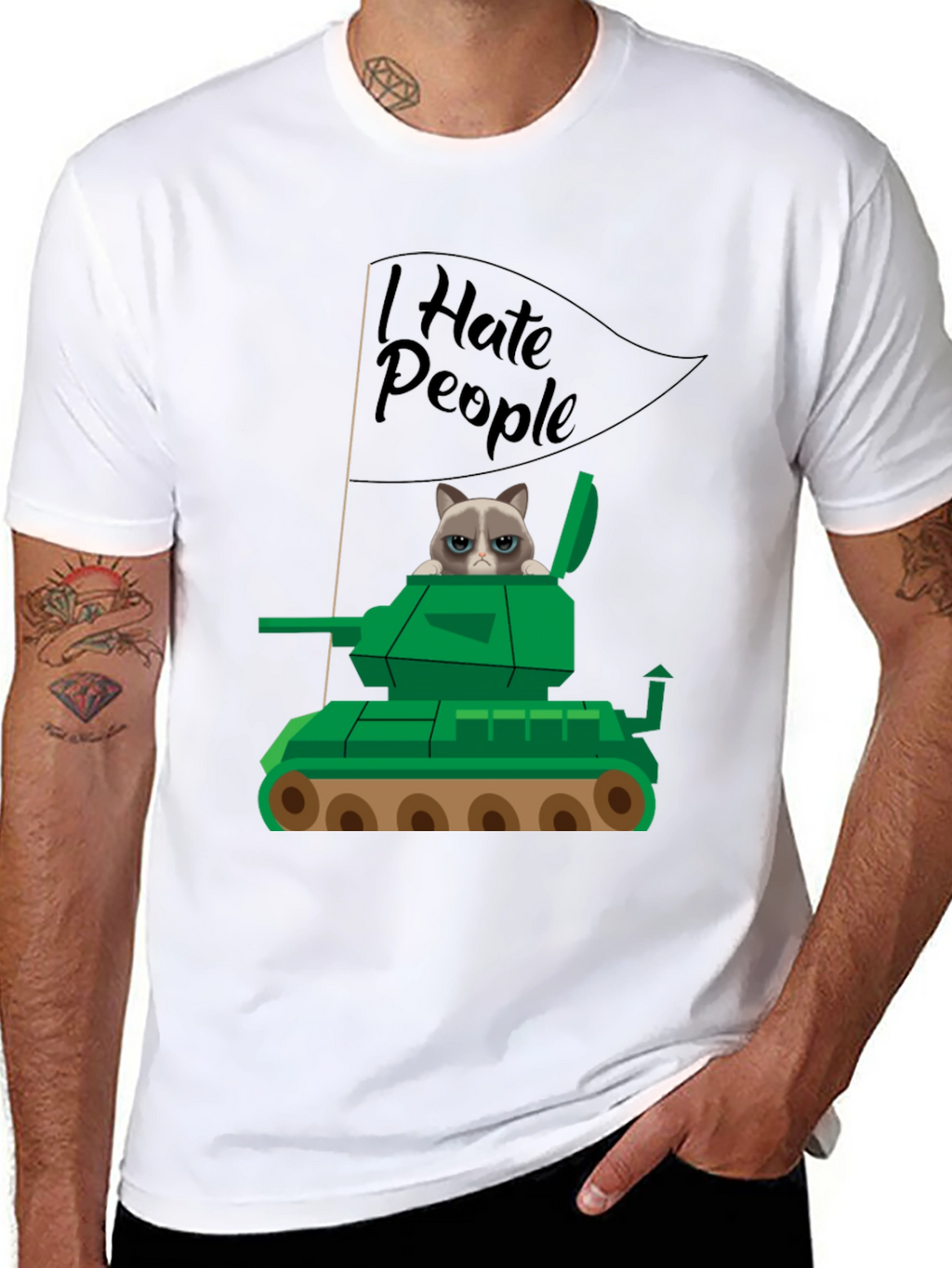 Grumpy Cat Tank T-Shirt - I Hate People