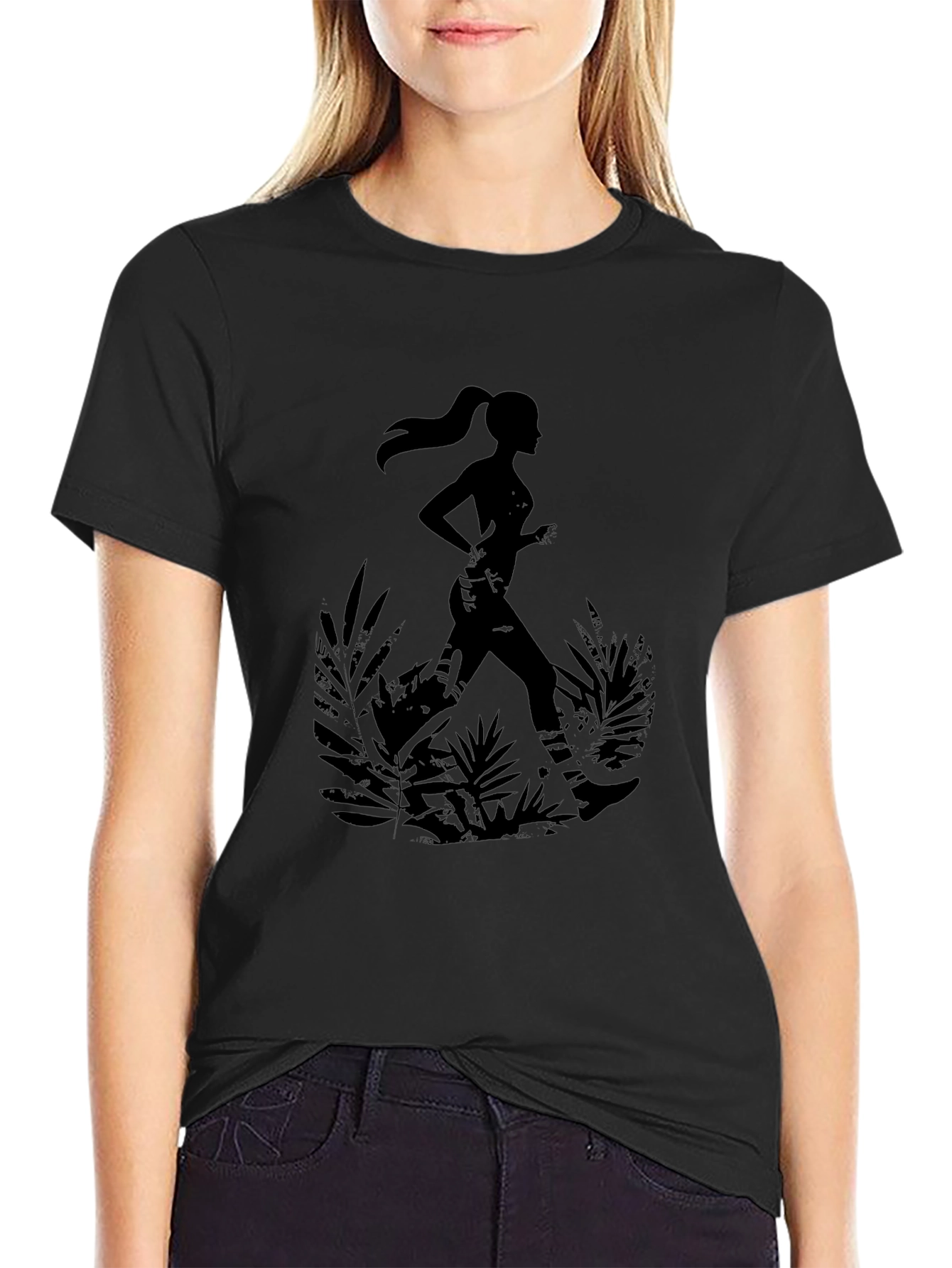 Trail Running T-Shirt - Womens Silhouette Design