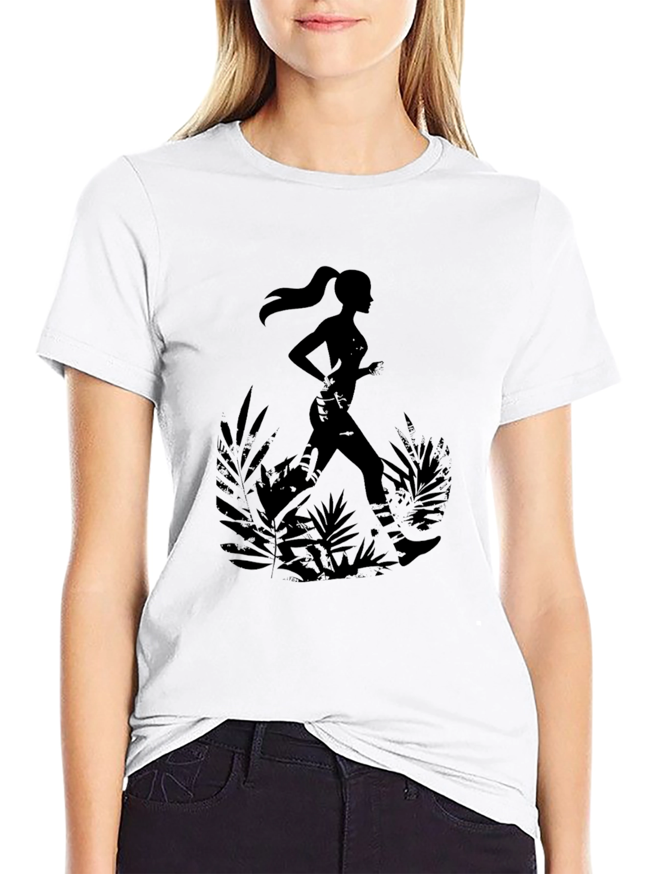 Trail Running T-Shirt - Womens Silhouette Design