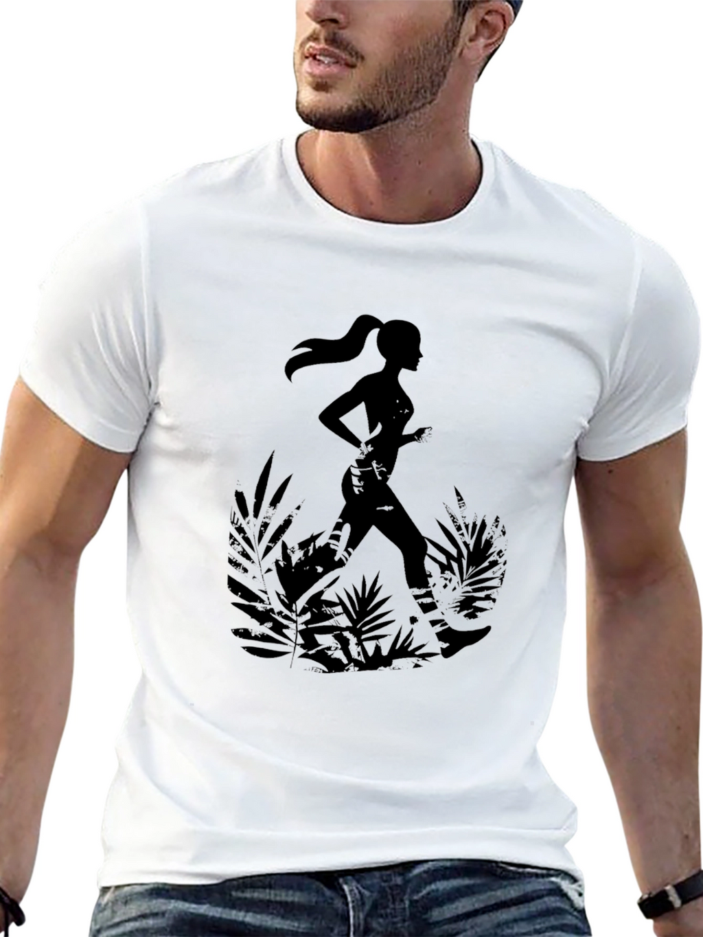 Trail Running T-Shirt - Womens Silhouette Design