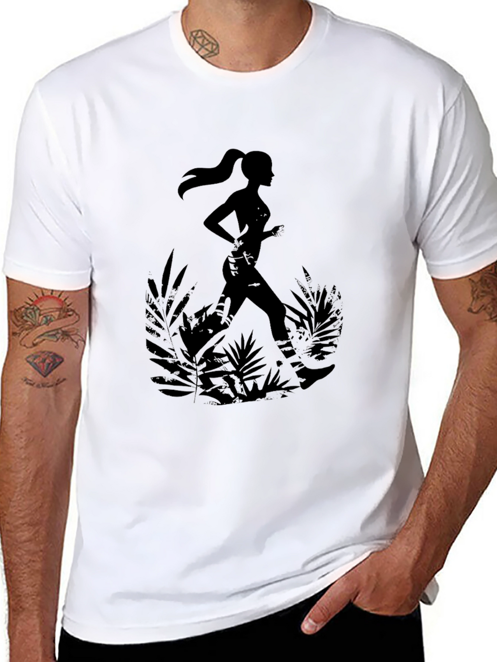 Trail Running T-Shirt - Womens Silhouette Design