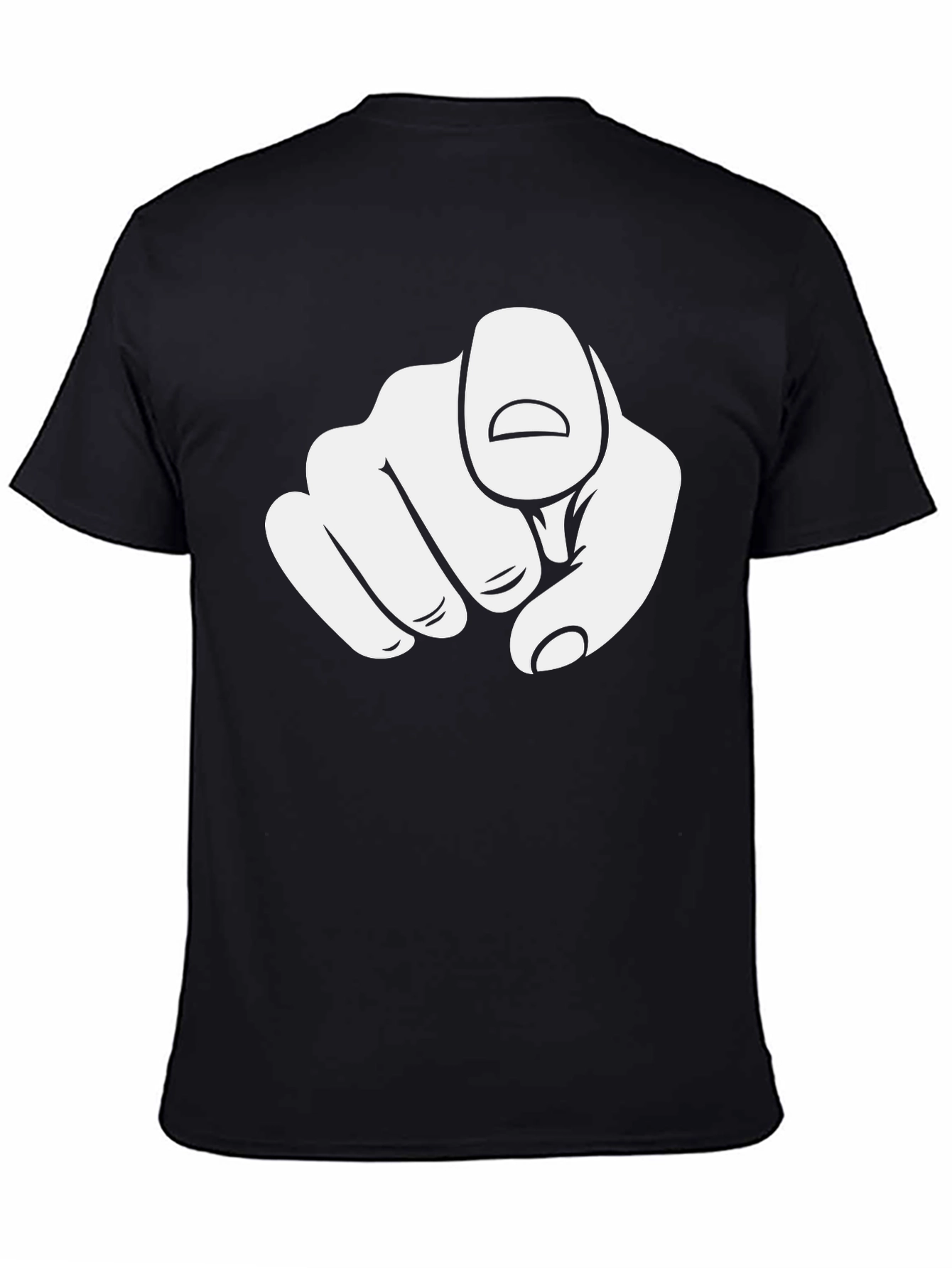 Pointing Finger Graphic Black T-Shirt