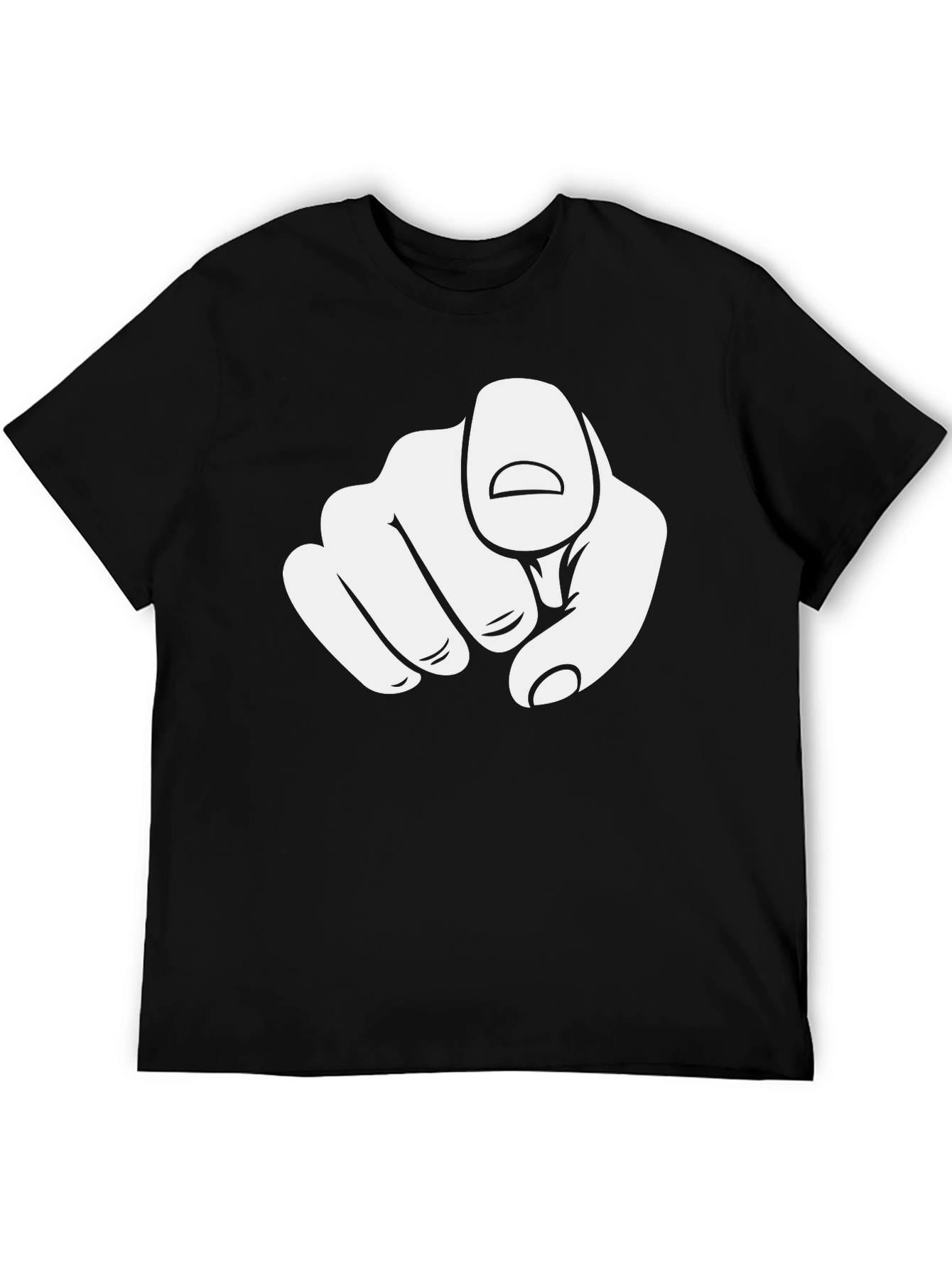 Pointing Finger Graphic Black T-Shirt