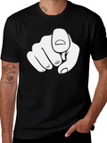Pointing Finger Graphic Black T-Shirt