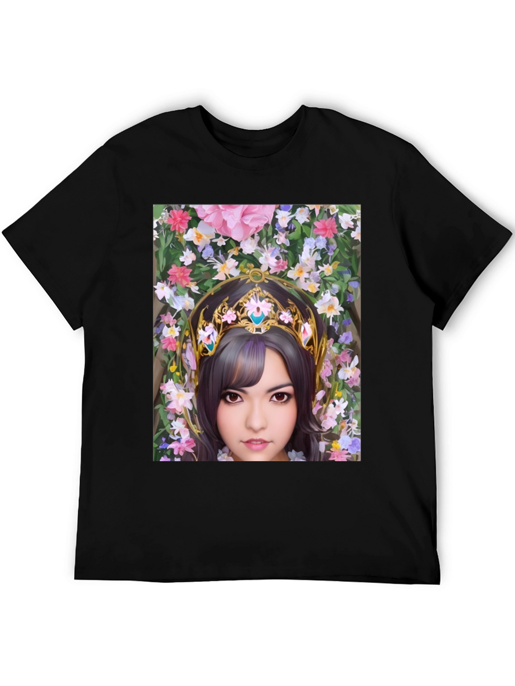 Floral Maiden Graphic T-Shirt - Black