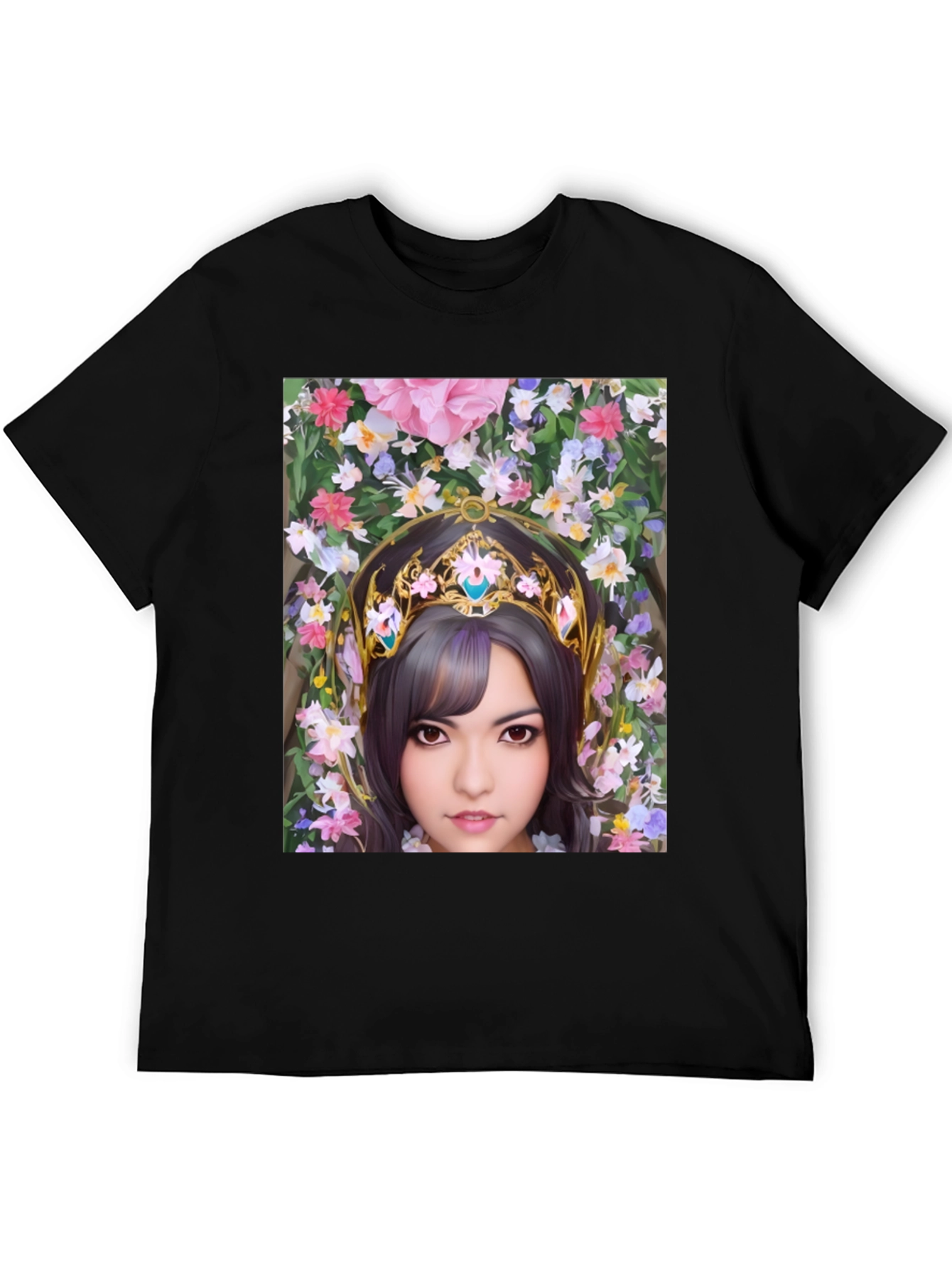 Floral Maiden Graphic T-Shirt - Black