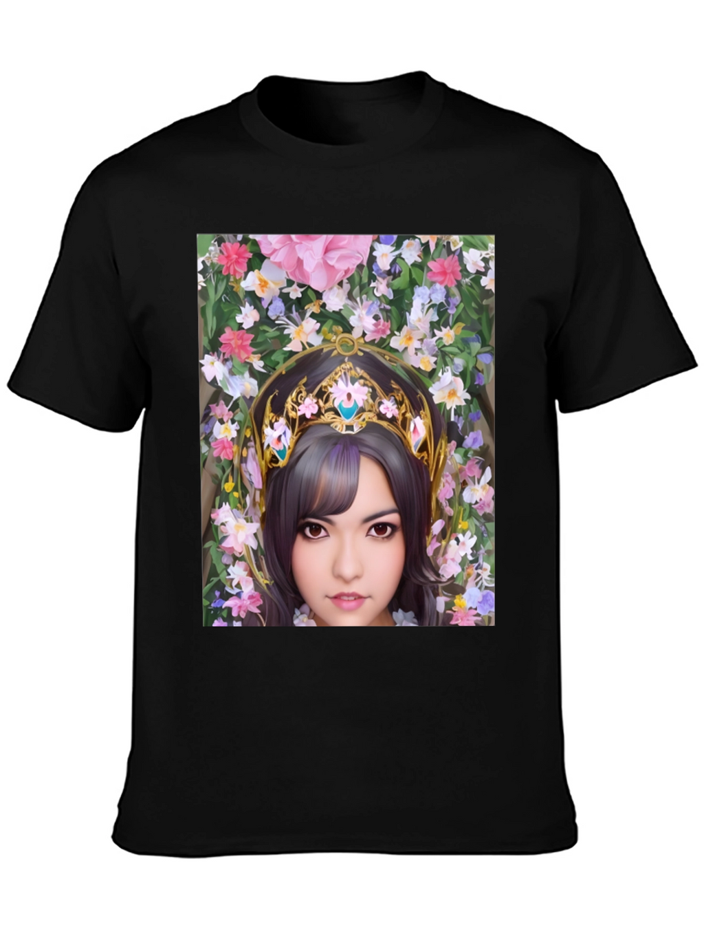 Floral Maiden Graphic T-Shirt - Black