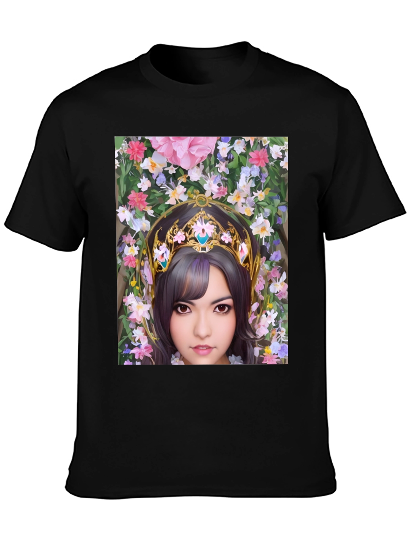 Floral Maiden Graphic T-Shirt - Black