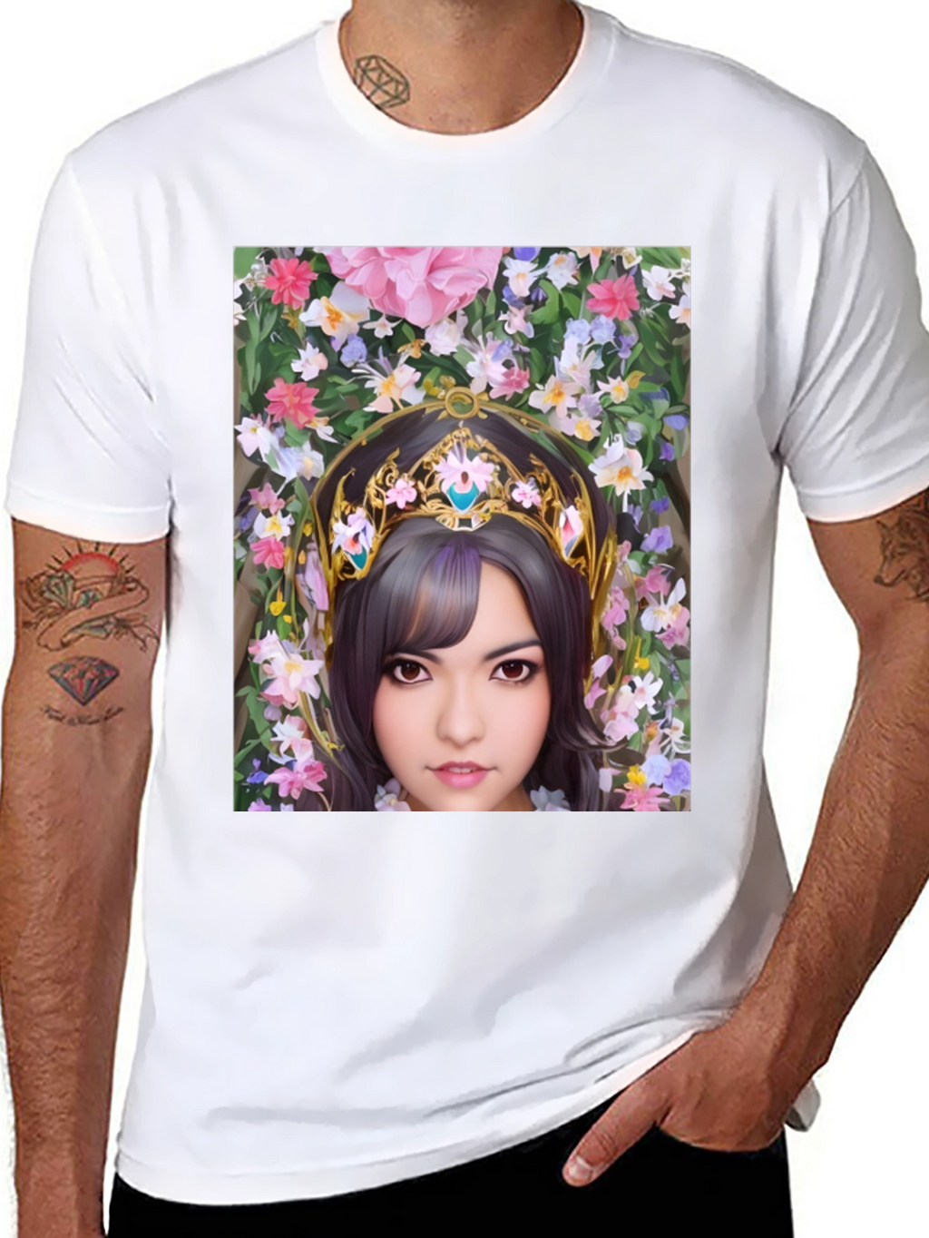 Floral Maiden Graphic T-Shirt - Black