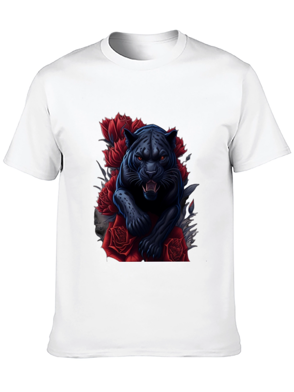 Black Panther & Roses Graphic Tee
