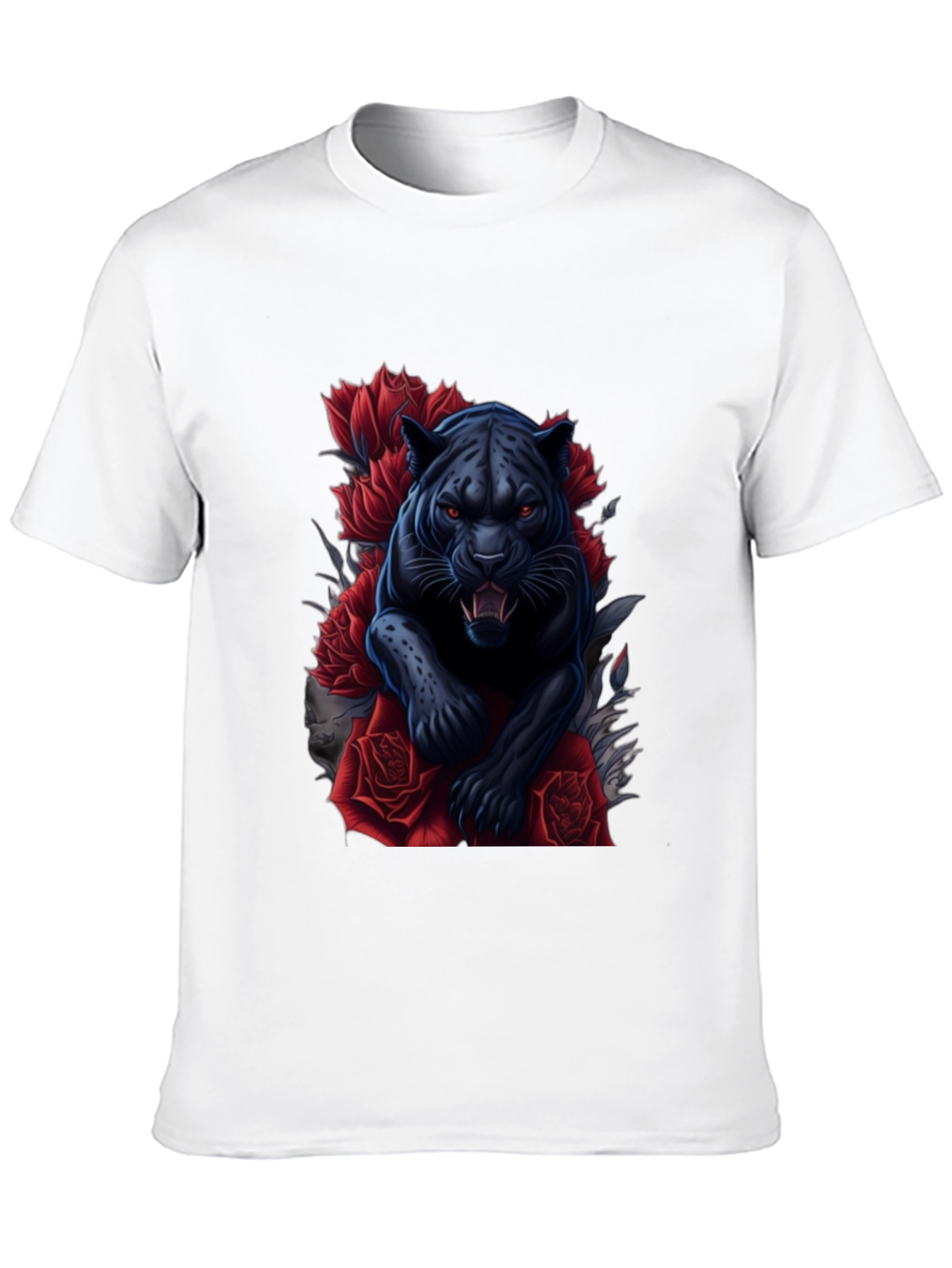 Black Panther & Roses Graphic Tee