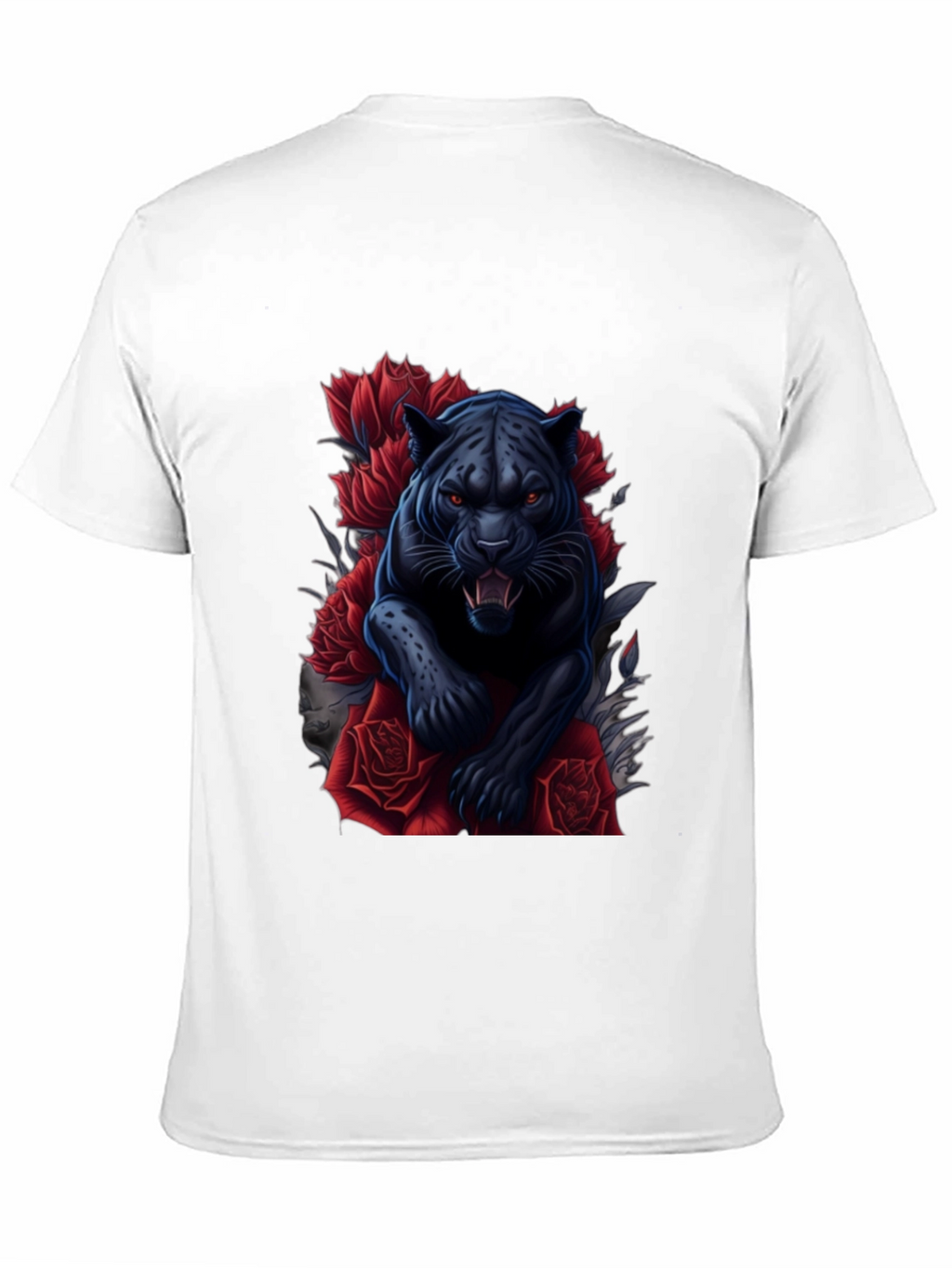 Black Panther & Roses Graphic Tee