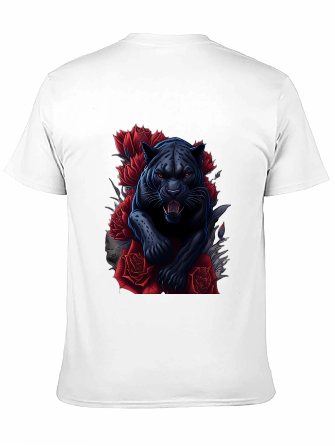 Black Panther & Roses Graphic Tee