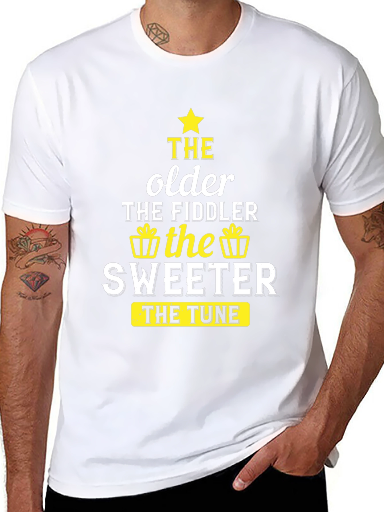 The Older the Fiddler the Sweeter Black T-Shirt