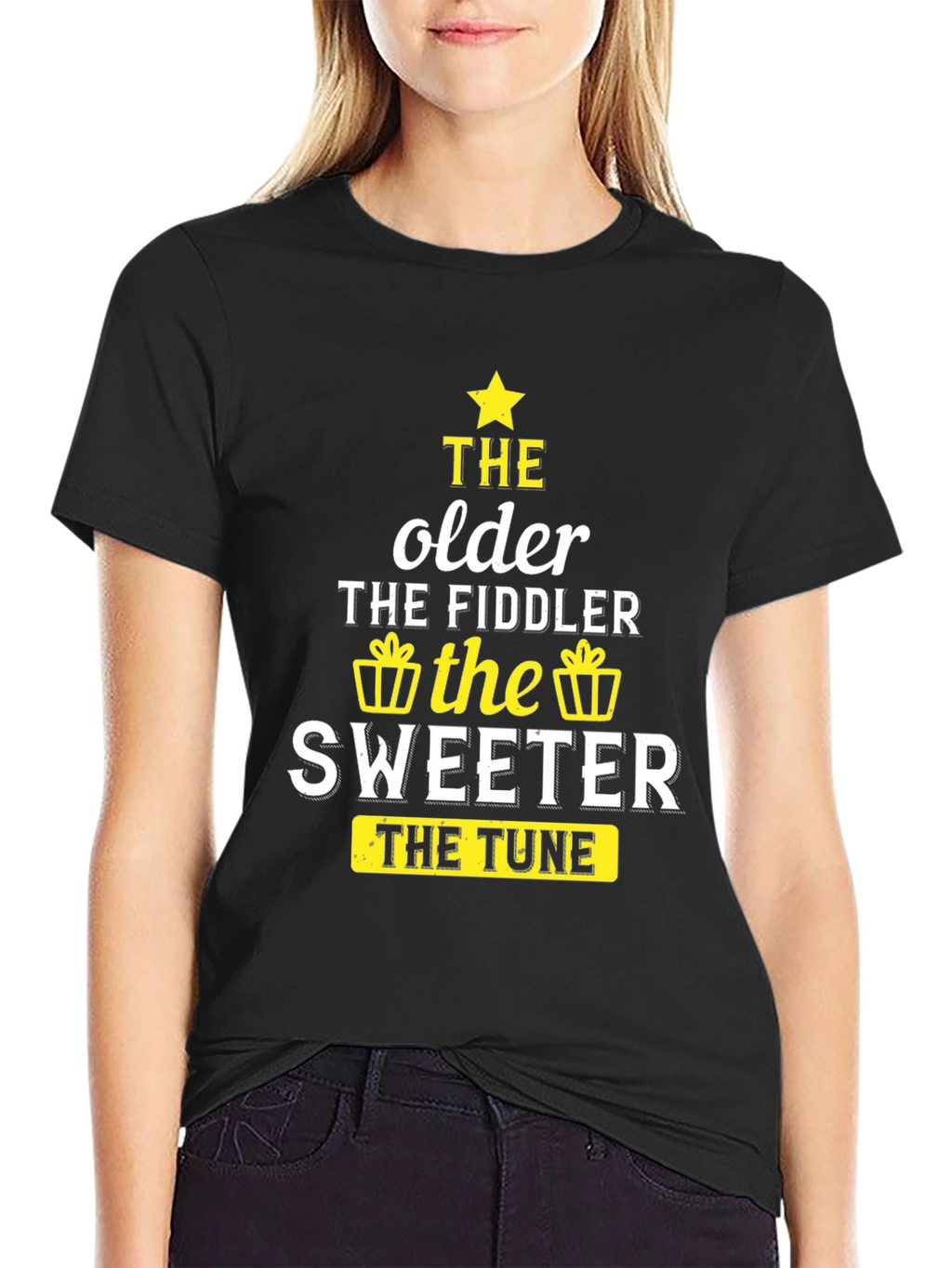 The Older the Fiddler the Sweeter Black T-Shirt
