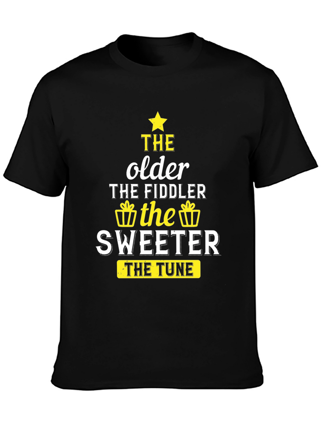 The Older the Fiddler the Sweeter Black T-Shirt