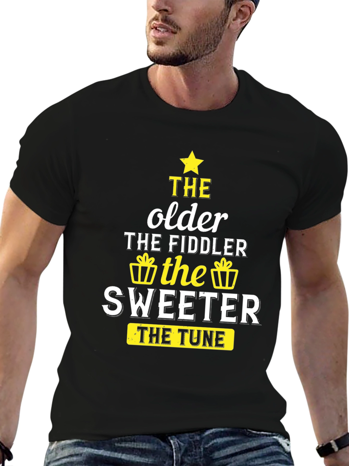 The Older the Fiddler the Sweeter Black T-Shirt